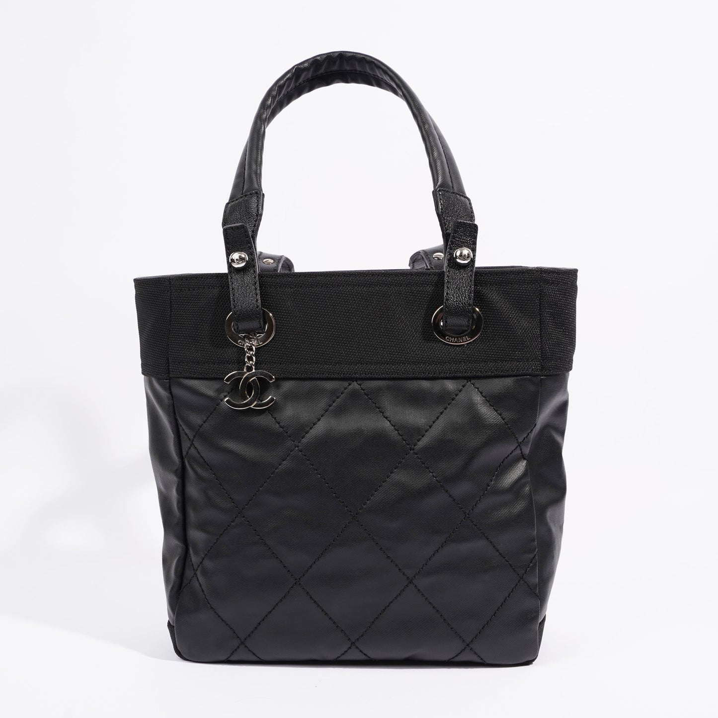 Chanel Paris Biarritz Tote Black Canvas