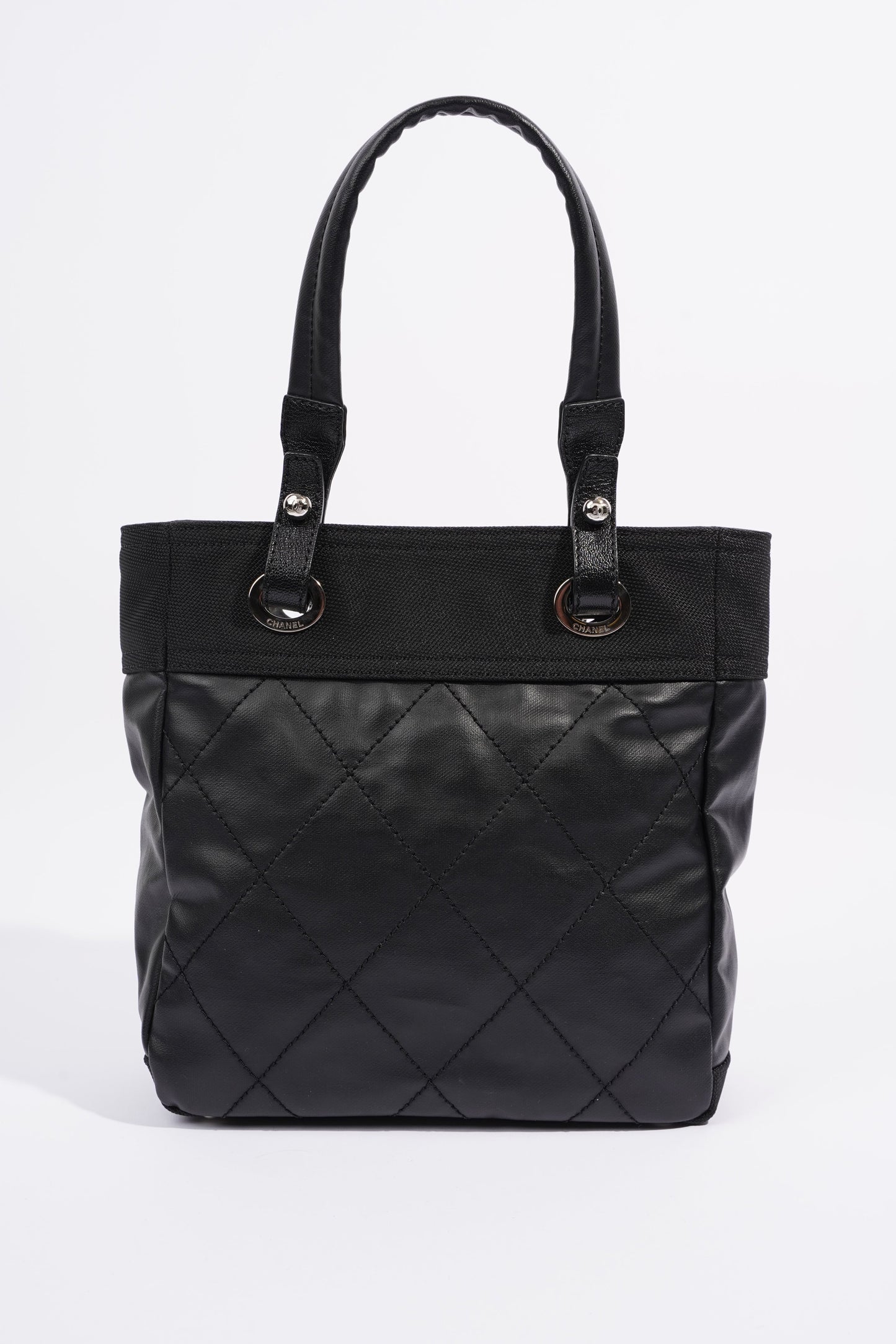 Chanel Paris Biarritz Tote Black Canvas