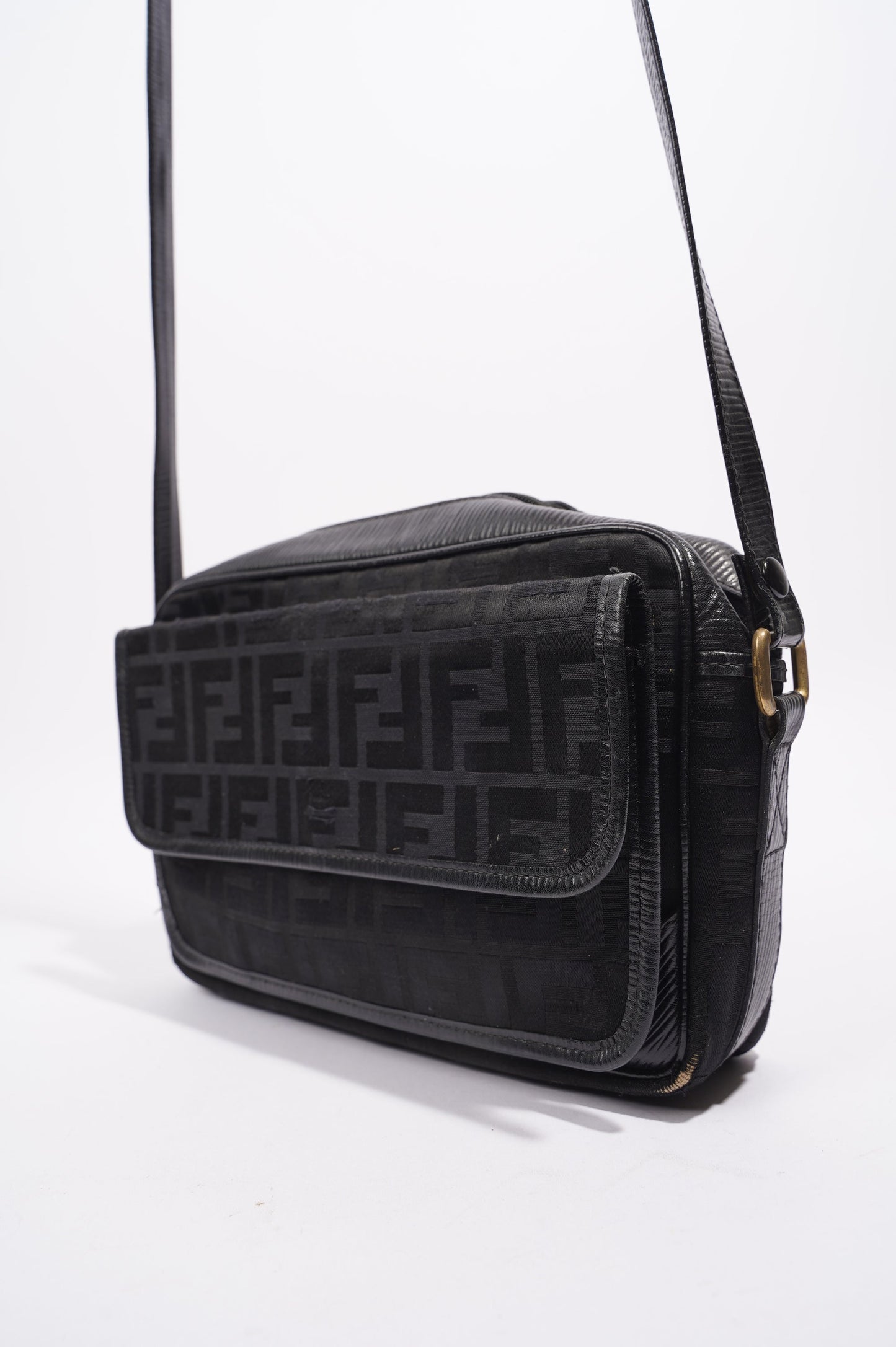 Fendi Womens Vintage Cloth Crossbody Black