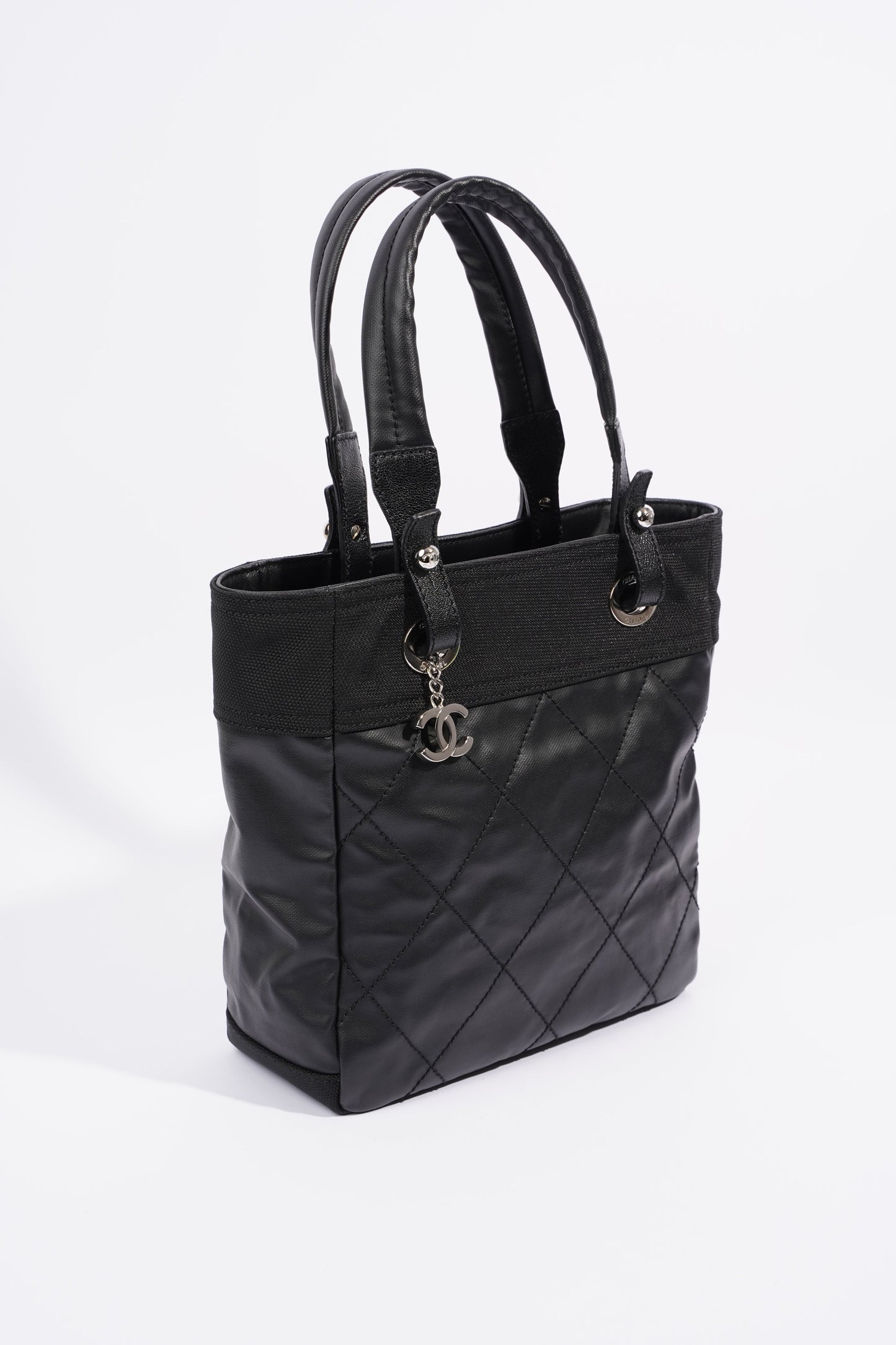 Chanel Paris Biarritz Tote Black Canvas