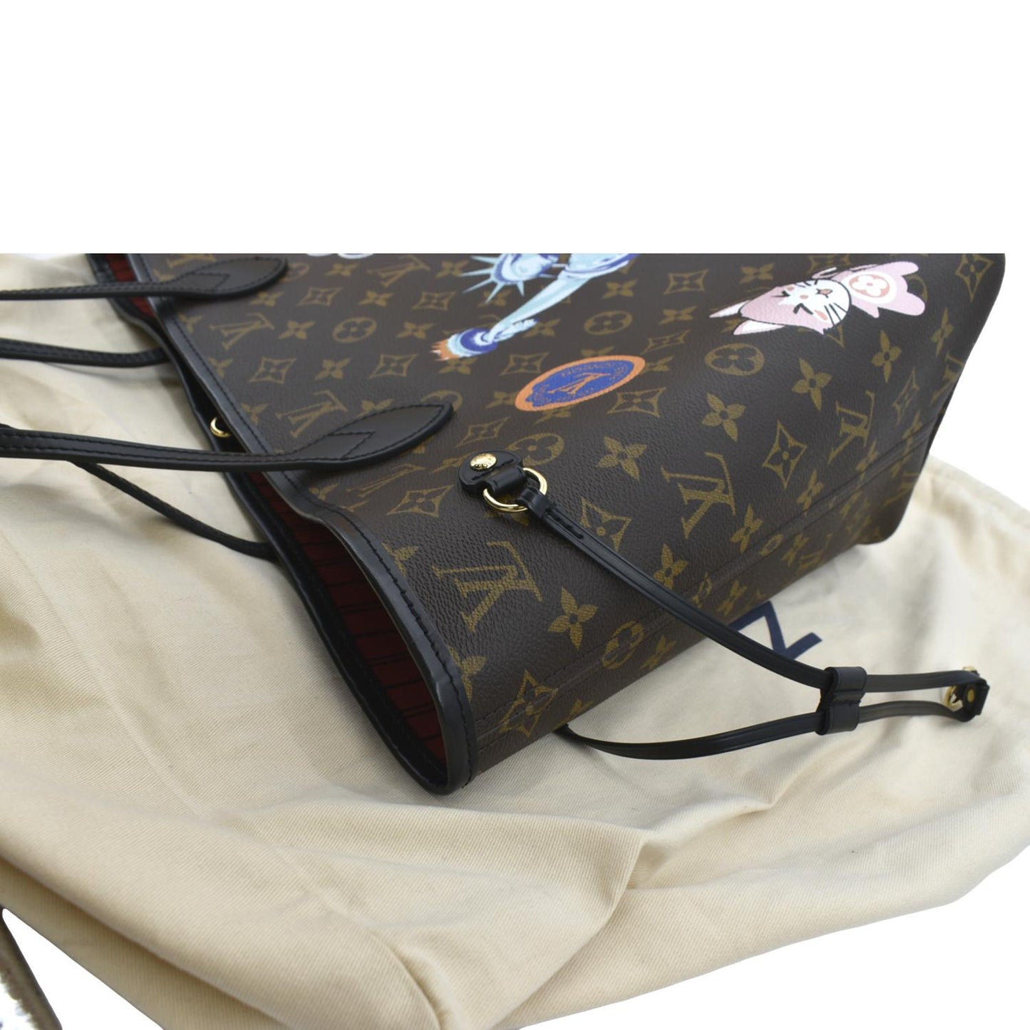 LOUIS VUITTON Neverfull Patches MM Monogram Canvas Tote Bag Brown