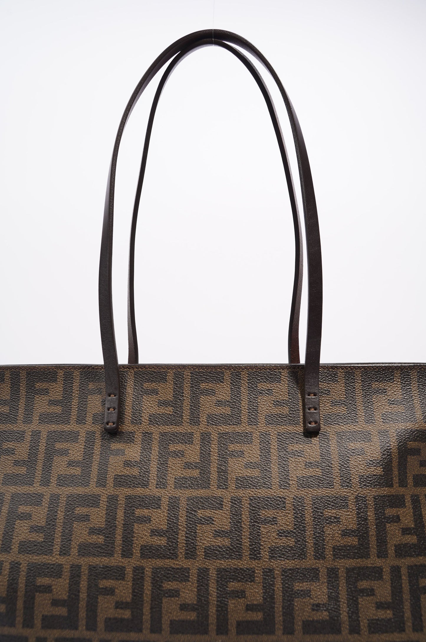 Fendi Womens Zucca Roll Tote Bag Monogram Canvas Medium