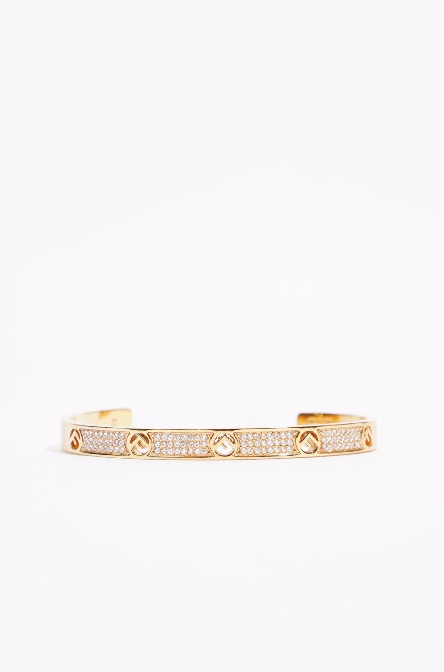 Fendi Womens F Bracelet Golden Finish Brass Small