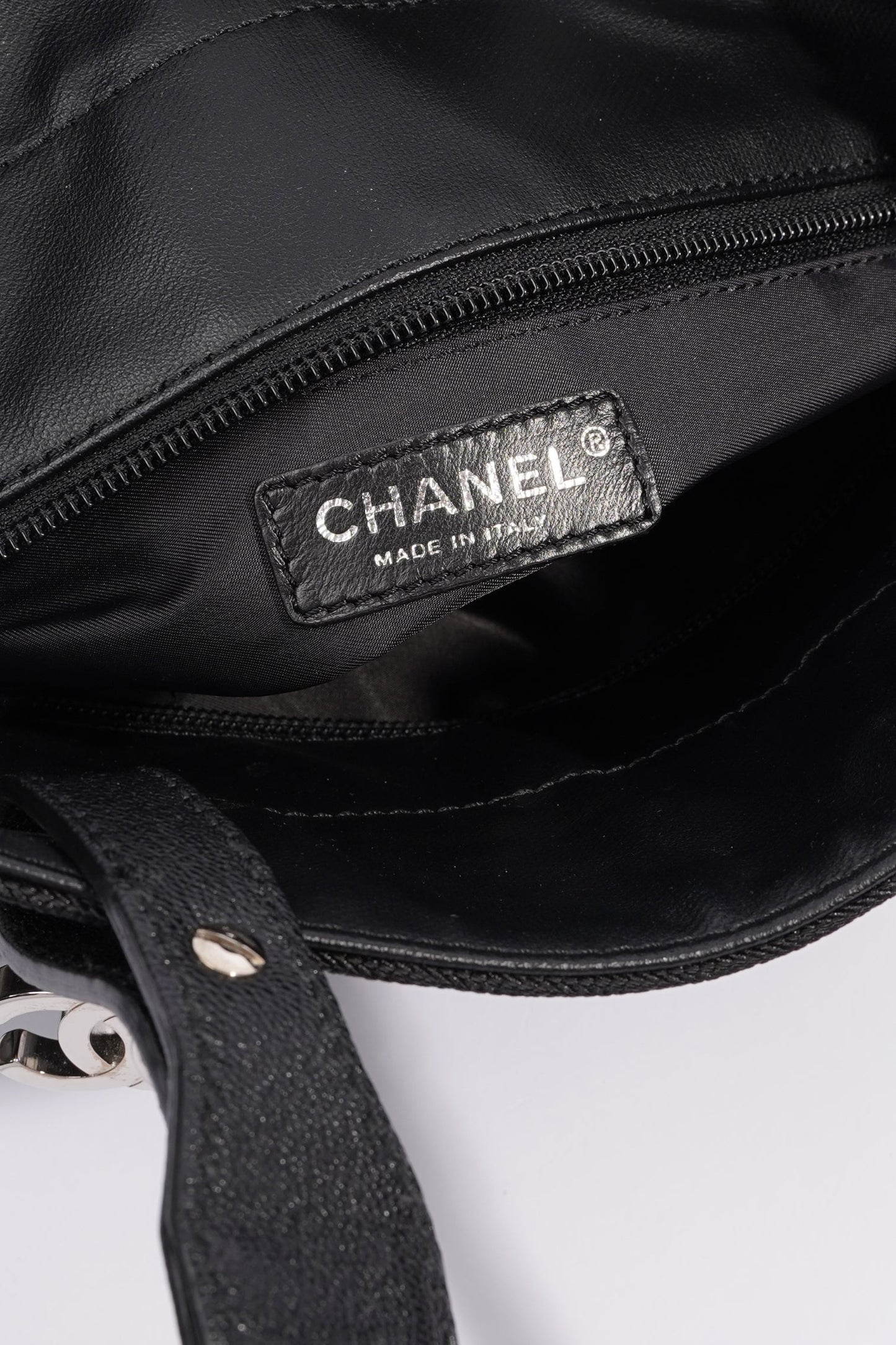 Chanel Paris Biarritz Tote Black Canvas