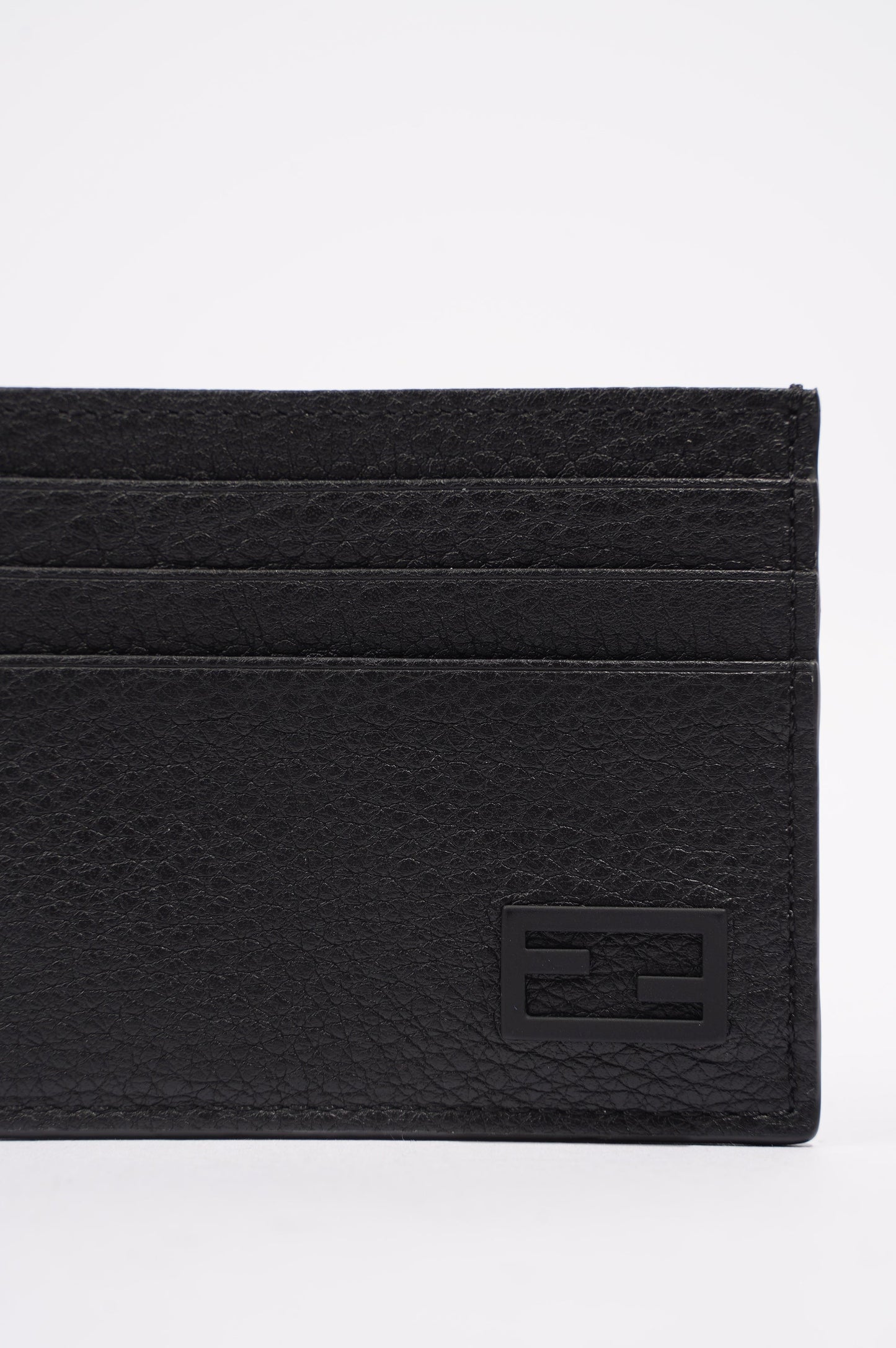 Fendi Womens Card Holder Black Leather