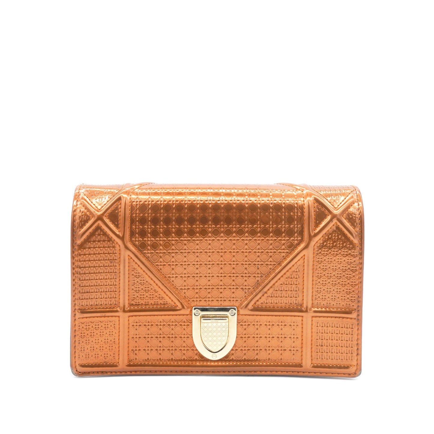 Dior Bronze Leather Diorama Wallet on Chain