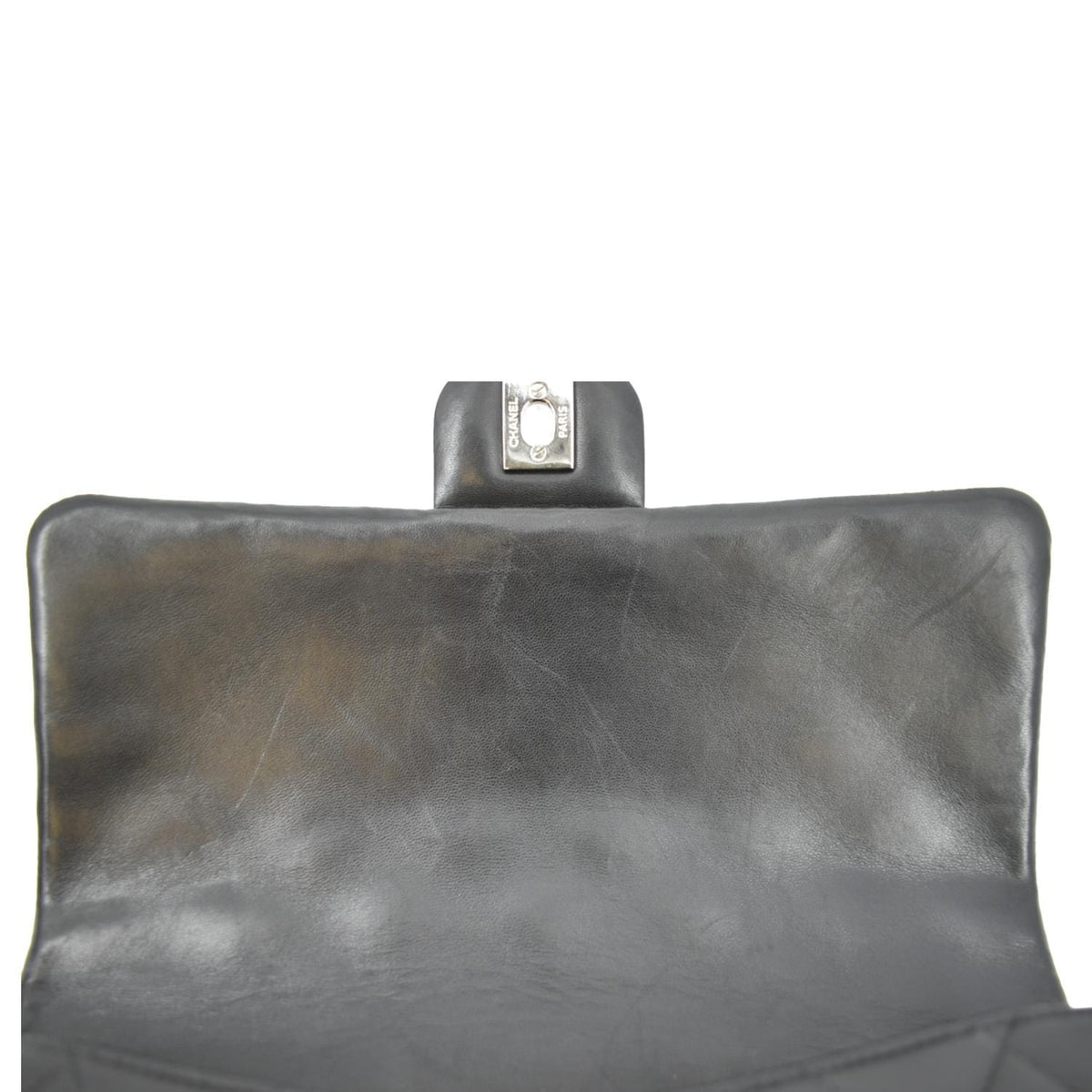 CHANEL Quilted Lambskin Leather Chain Clutch Bag Black