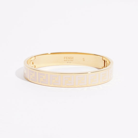 Fendi Womens FF Bracelet Gold Finish Base Metal Small