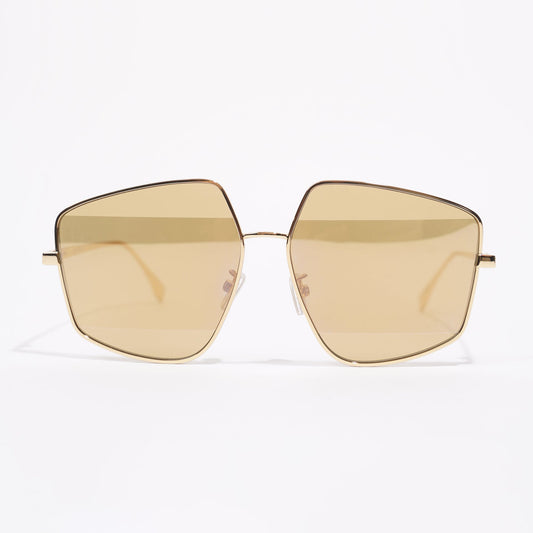 Fendi Womens FE40016U Sunglasses Metallic Base Metal / Acetate 140