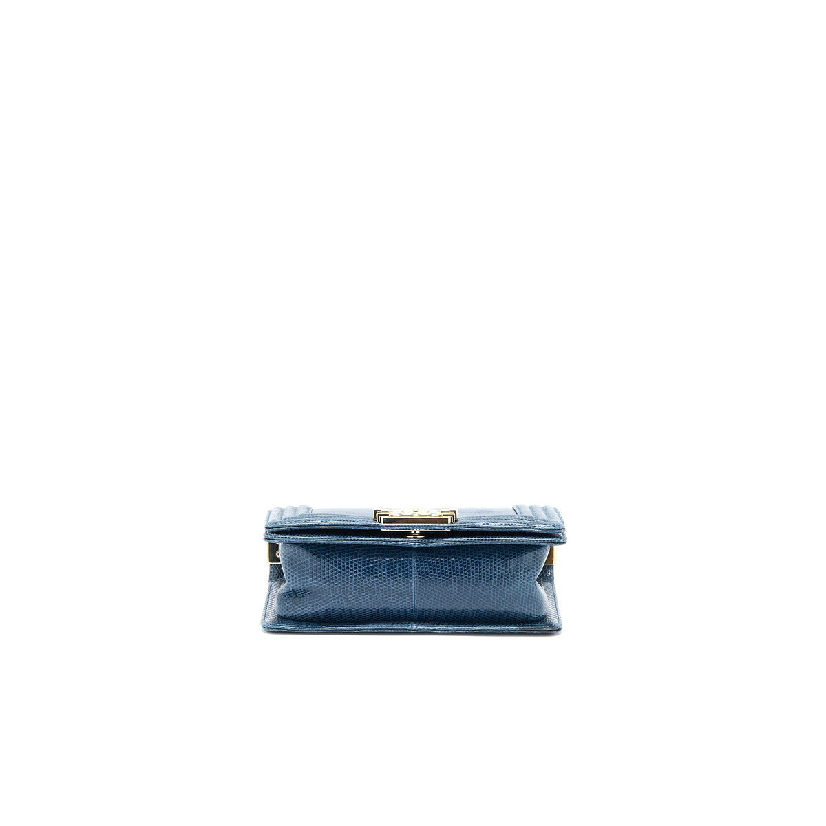 Chanel Small Boy Bag Lizard Dark Blue LGHW