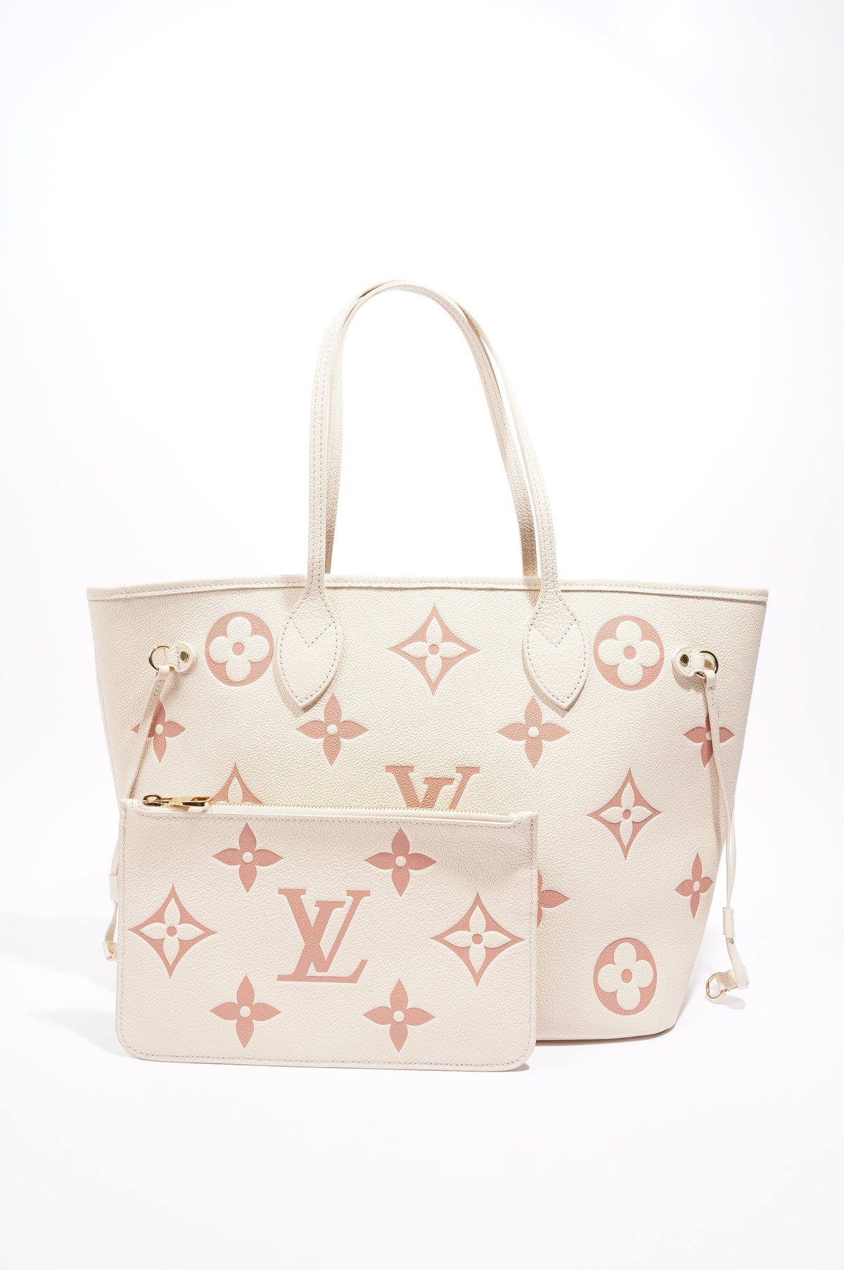 Louis Vuitton Neverfull Cream / Rose Empreinte Leather MM