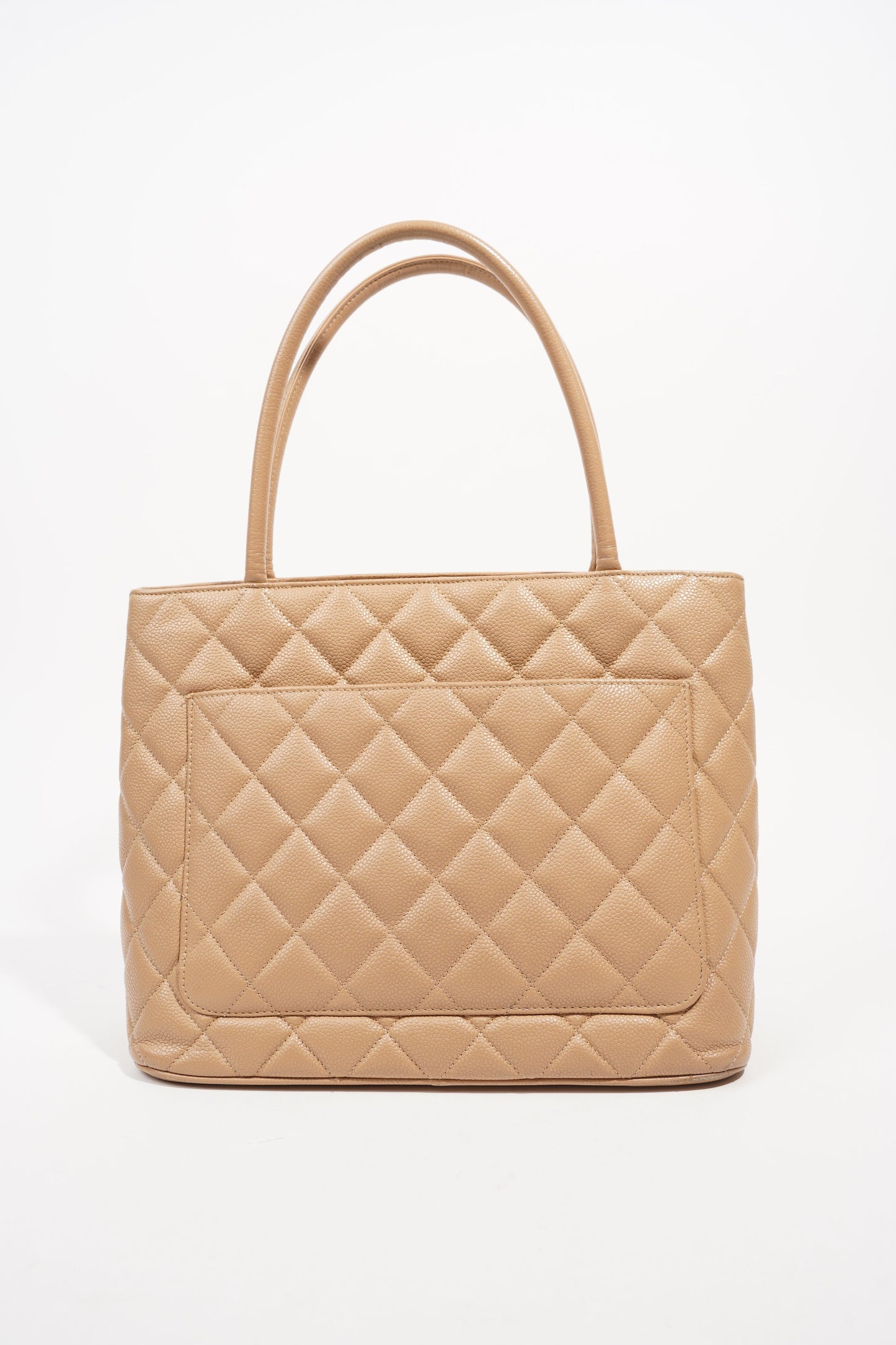 Chanel Womens Medallion Tote Beige