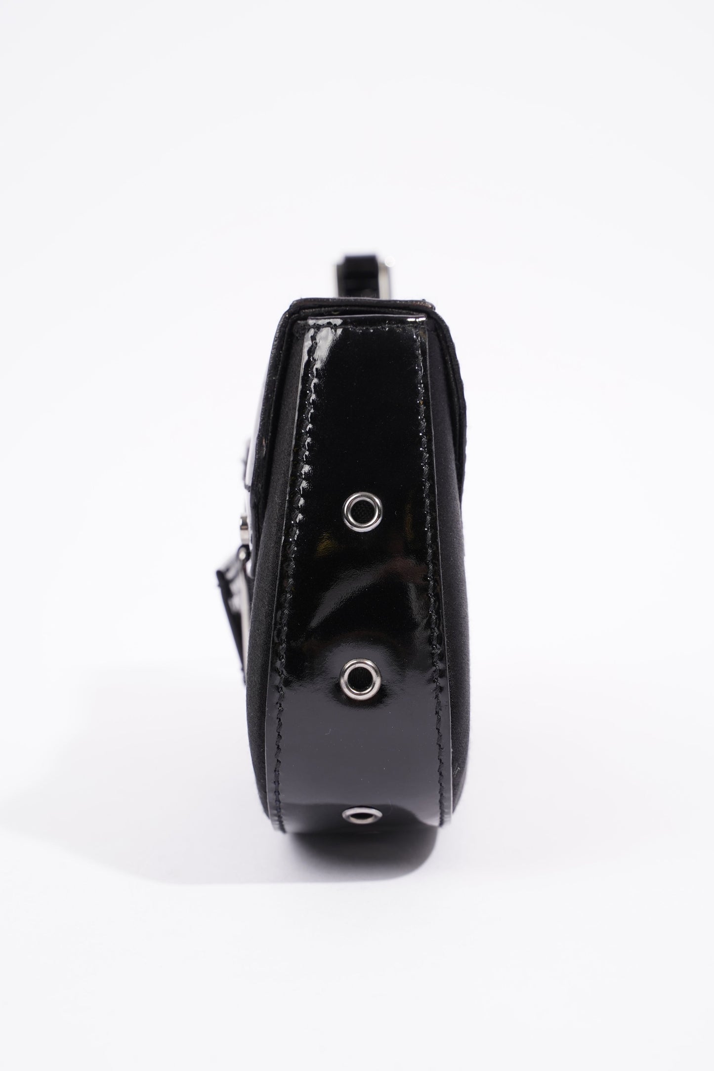 Christian Dior Street Chic Pouch Black Satin / Patent Leather