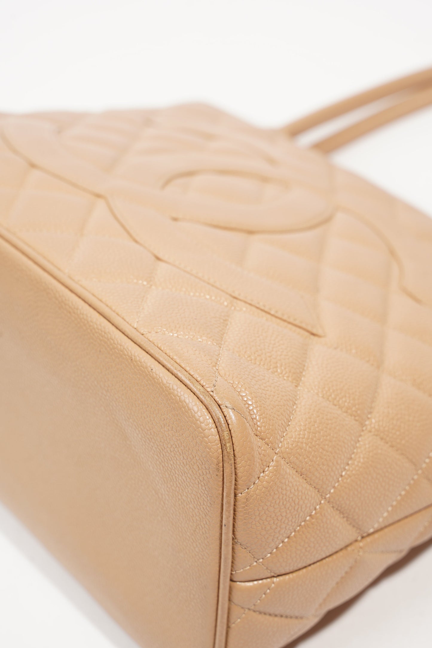 Chanel Womens Medallion Tote Beige