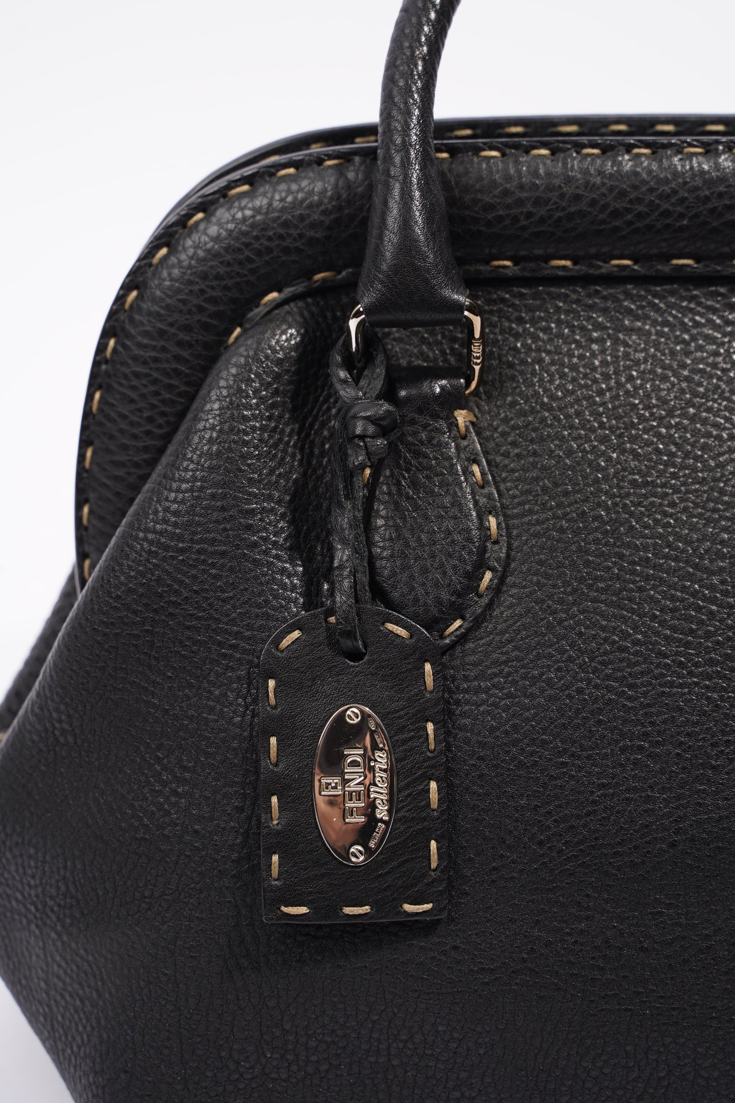 Fendi Womens Selleria Handbag Black