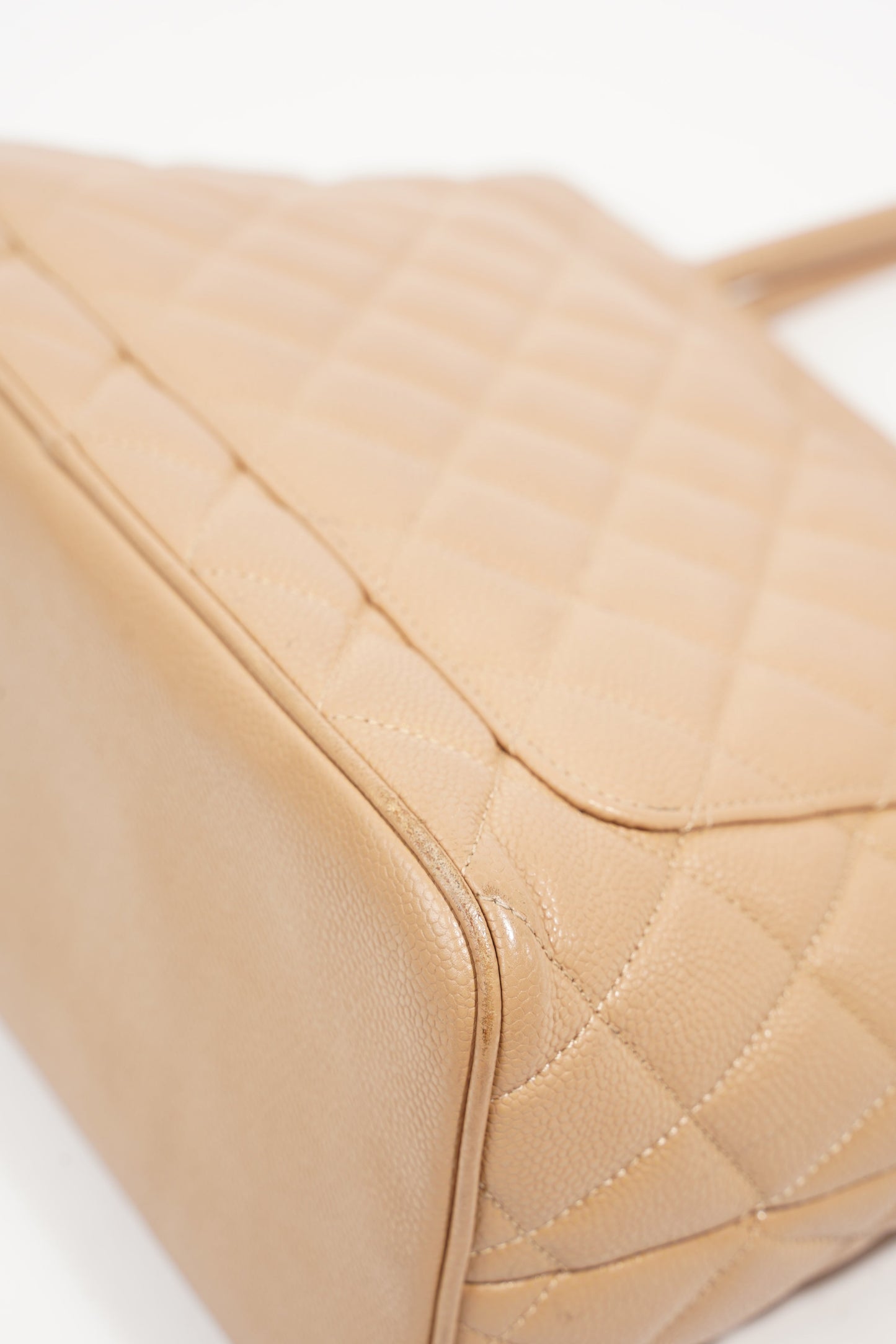 Chanel Womens Medallion Tote Beige