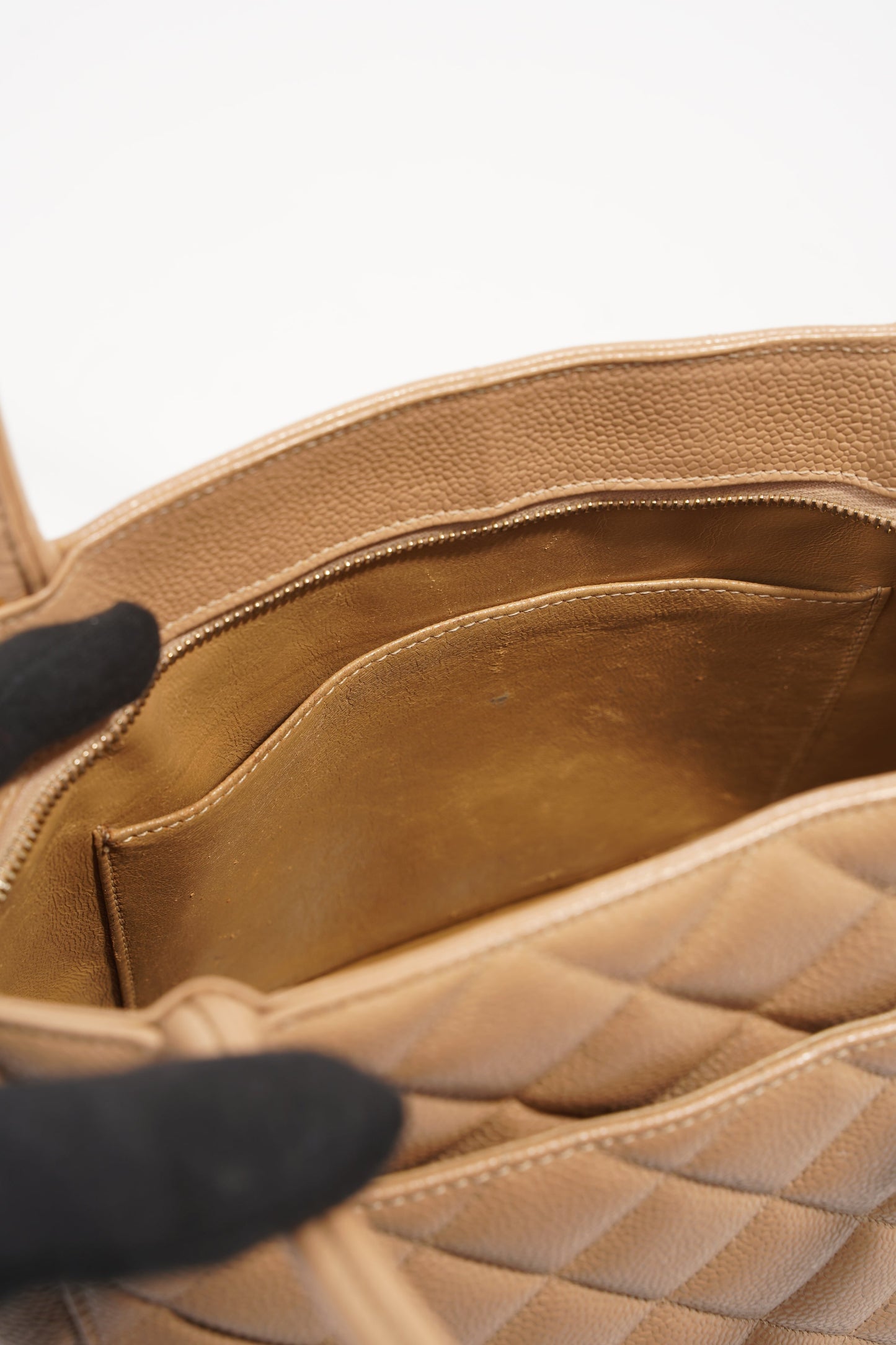 Chanel Womens Medallion Tote Beige