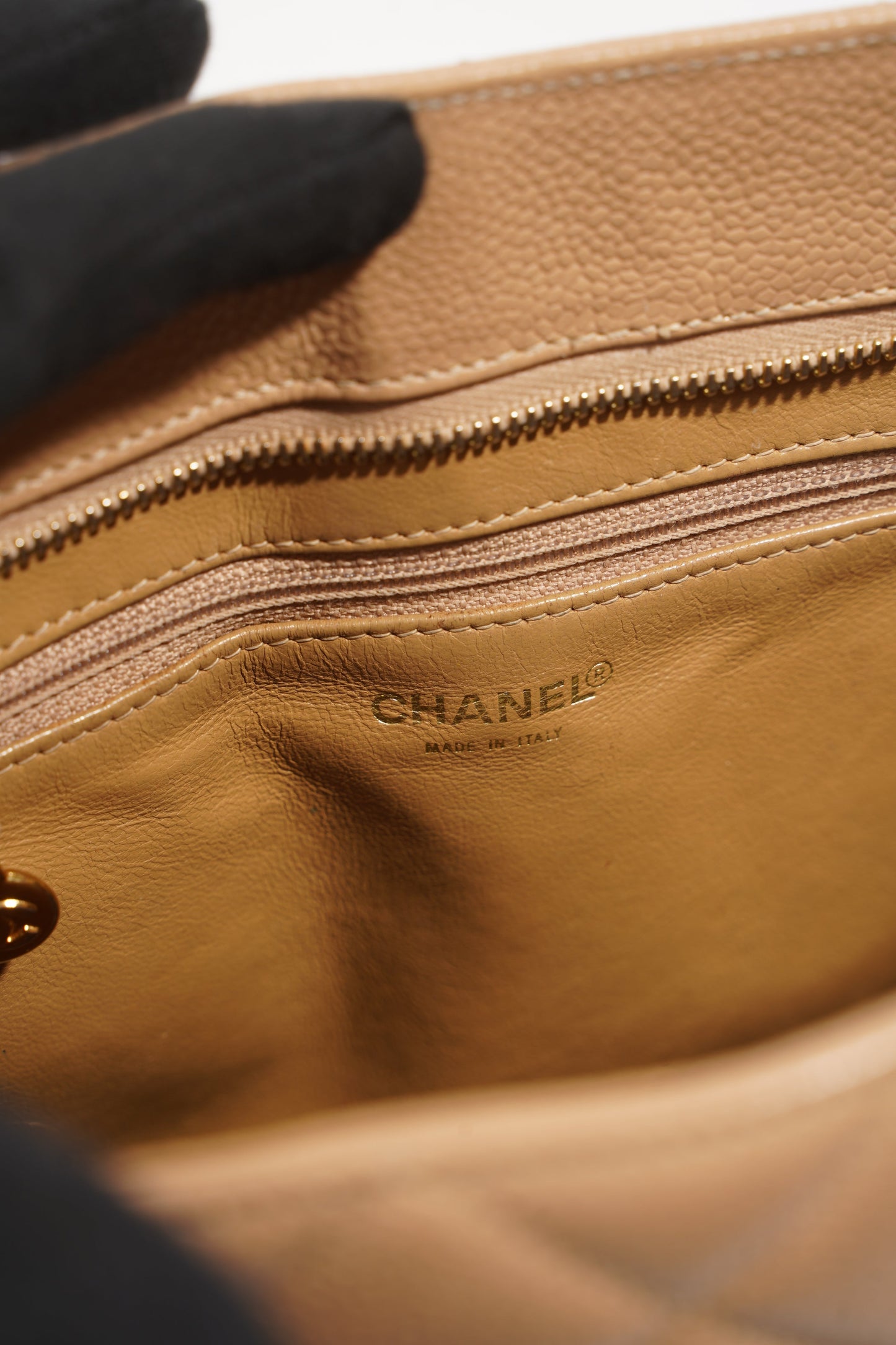 Chanel Womens Medallion Tote Beige