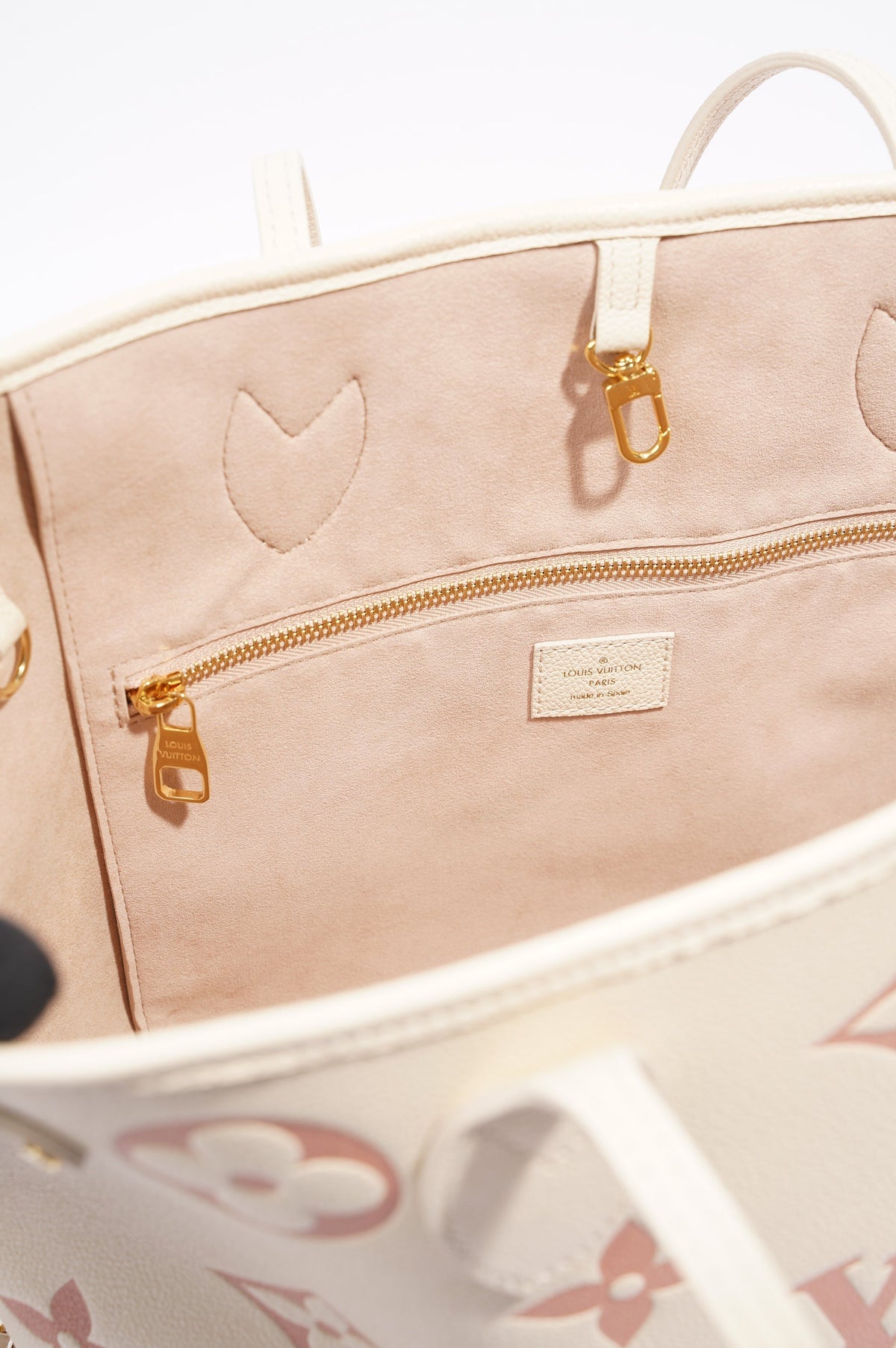 Louis Vuitton Neverfull Cream / Rose Empreinte Leather MM