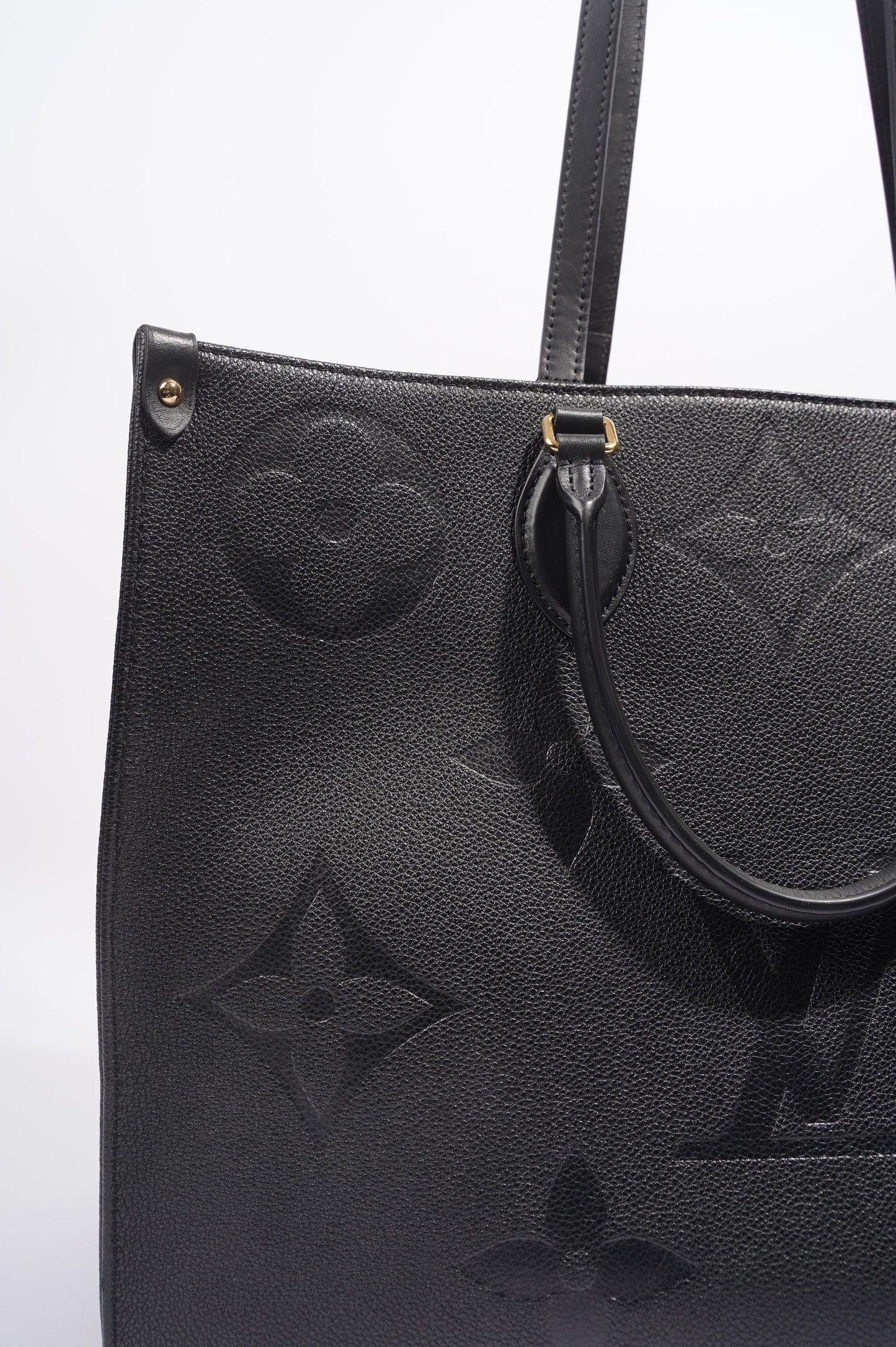 Louis Vuitton Womens OnTheGo Tote Black Leather GM