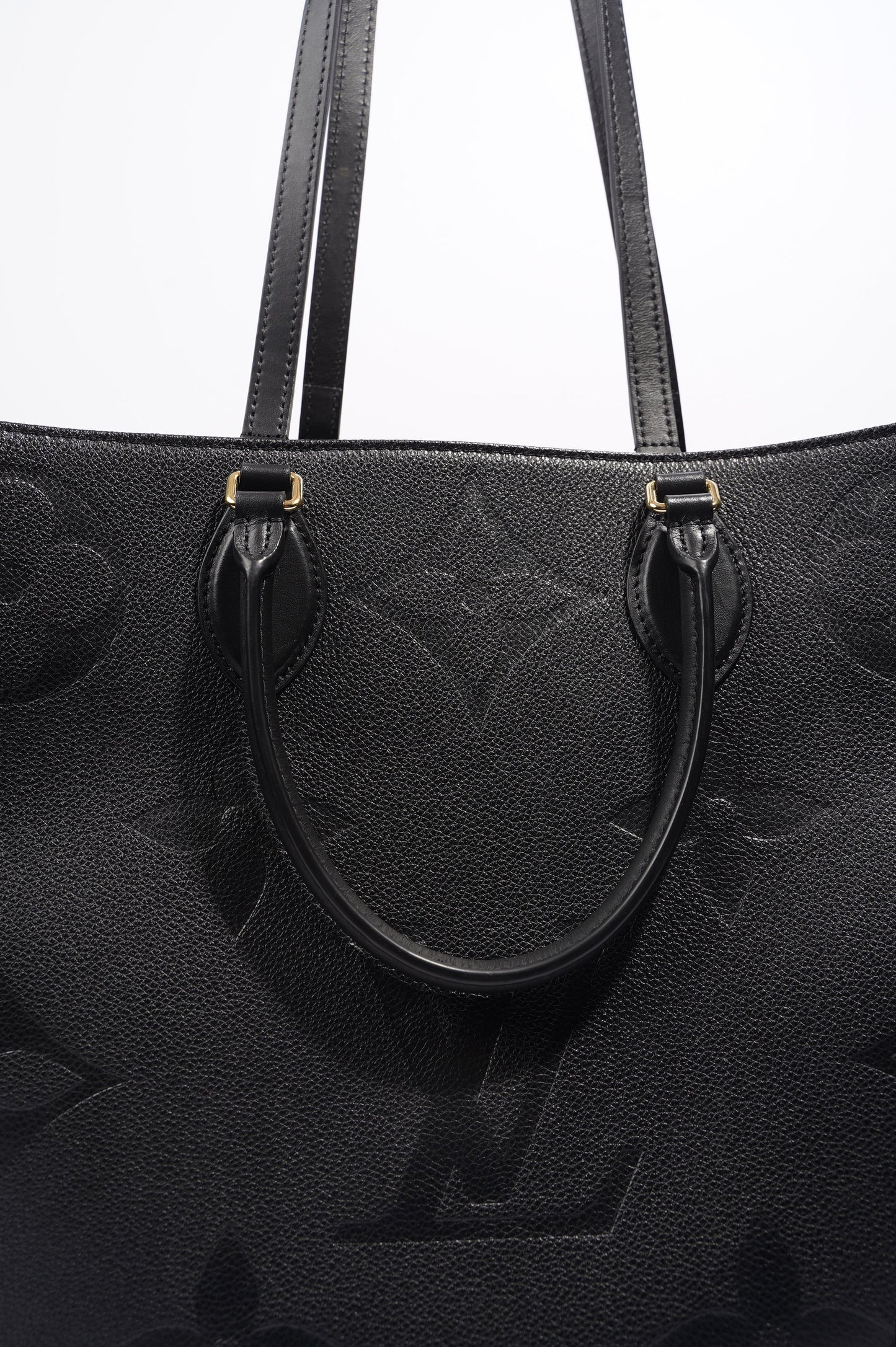 Louis Vuitton Womens OnTheGo Tote Black Leather GM