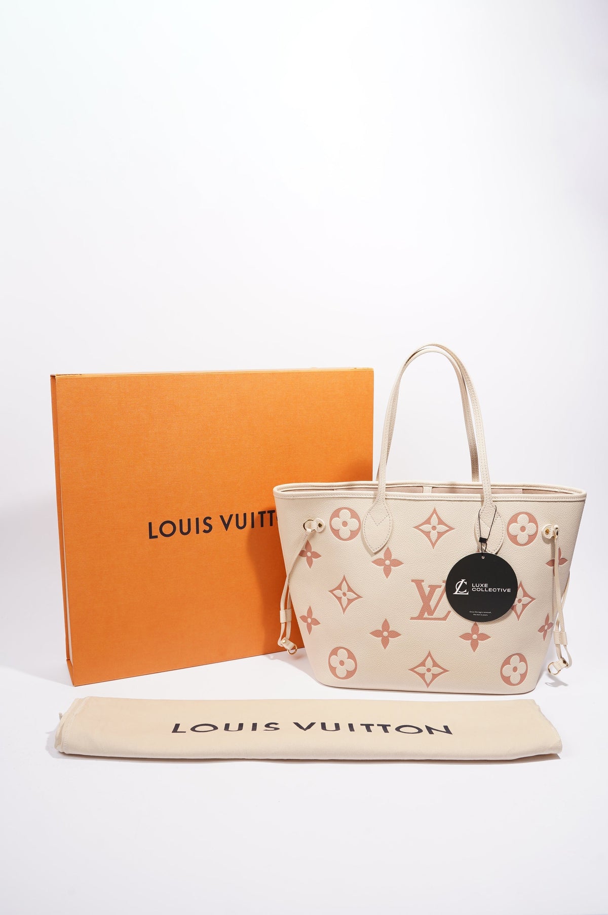 Louis Vuitton Neverfull Cream / Rose Empreinte Leather MM
