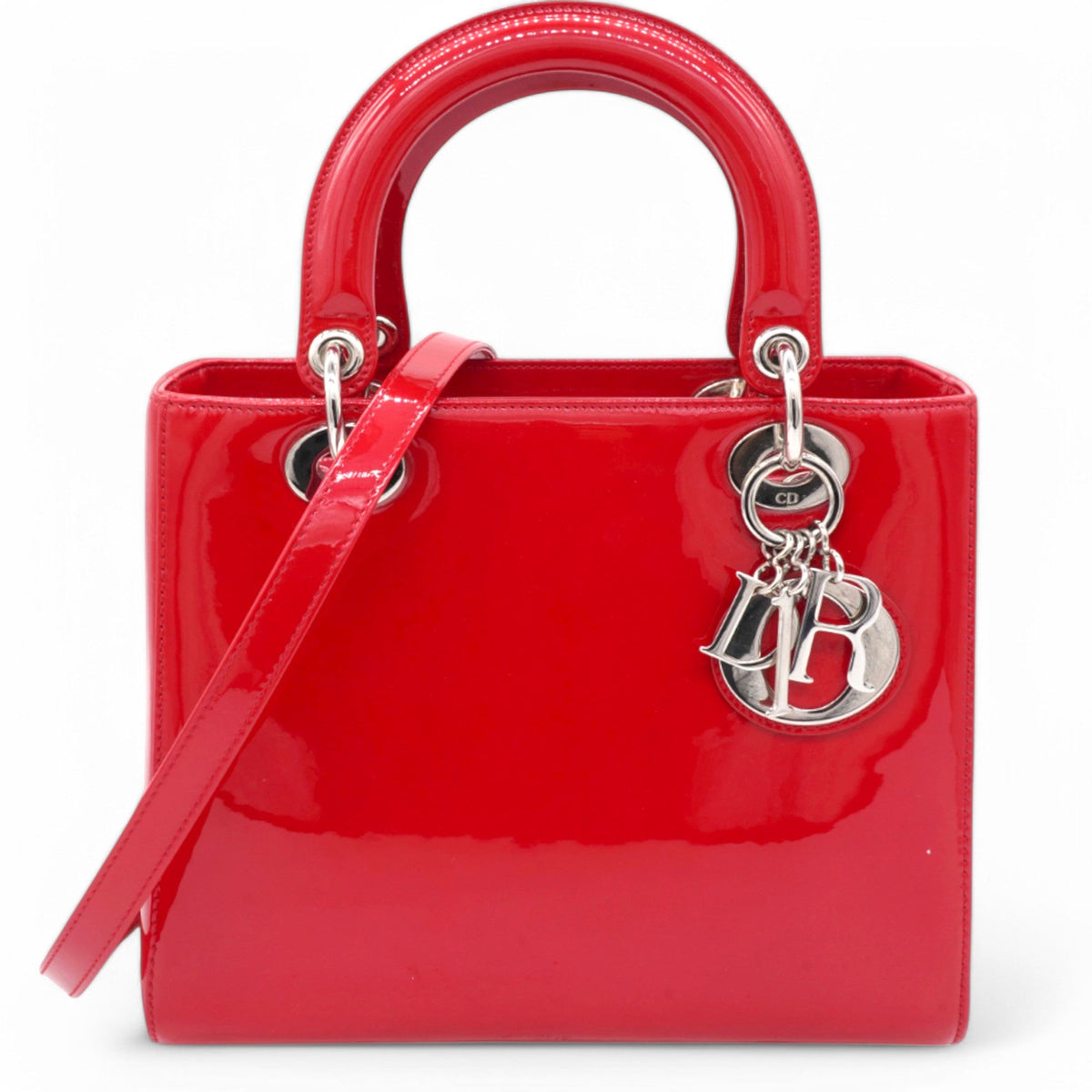 Dior Glazed Medium Lady Dior Red