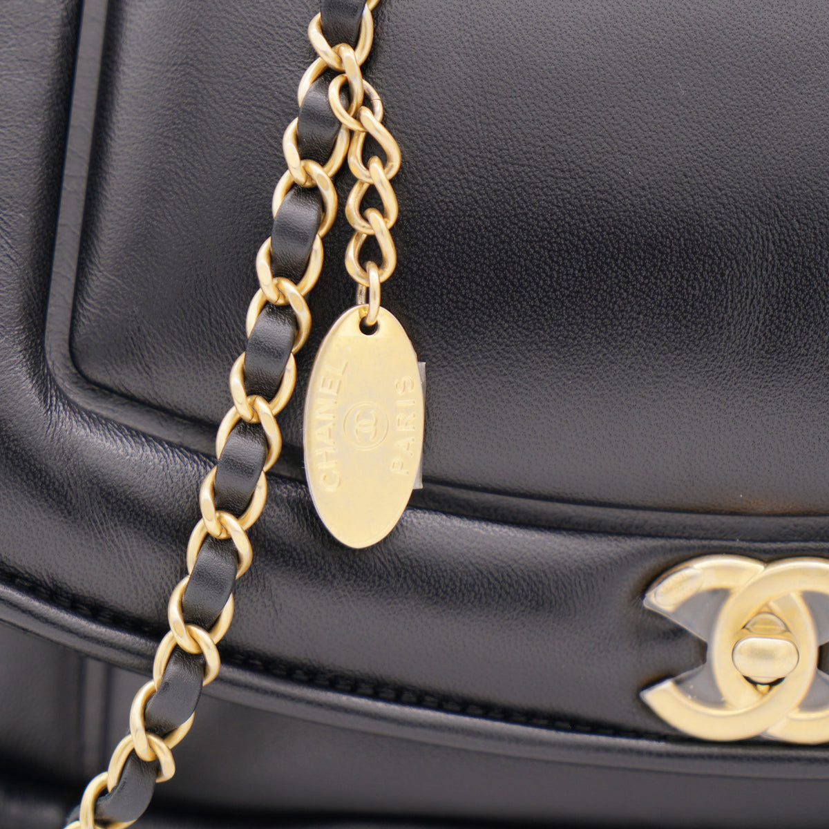 Chanel Medium Vintage Puffy Flap Bag in Black Lambskin