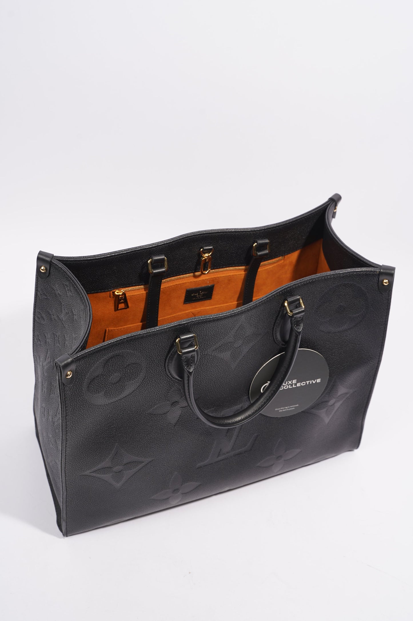 Louis Vuitton Womens OnTheGo Tote Black Leather GM