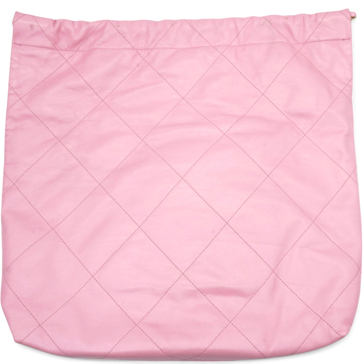Chanel Shiny Quilted Chanel 22 Drawstring Bag Pink Large