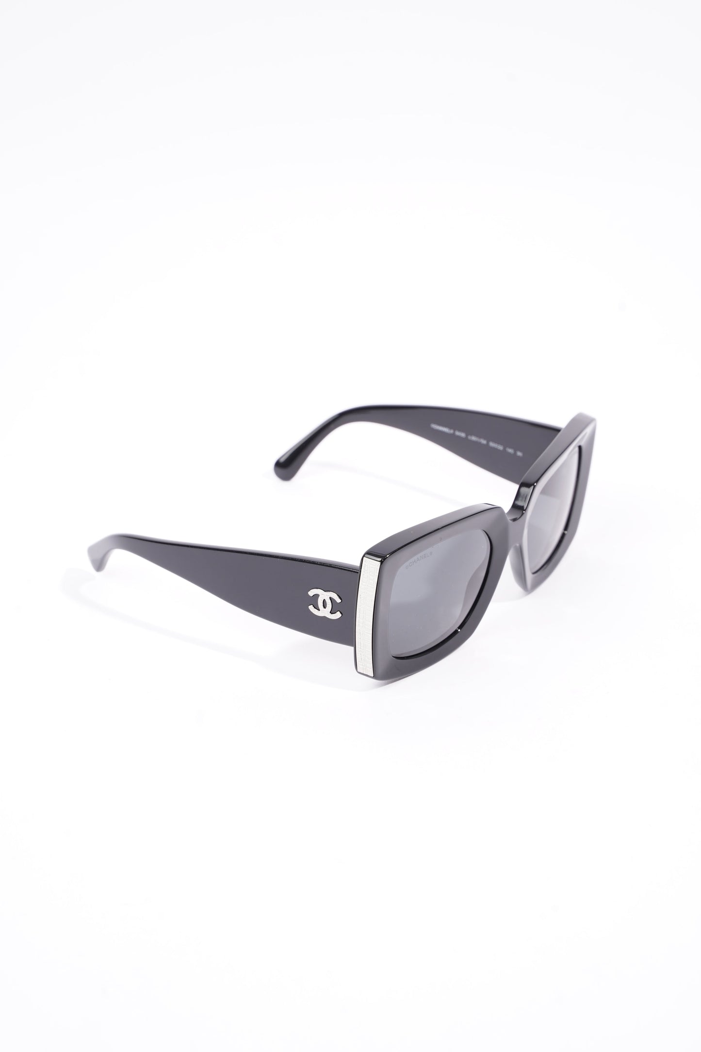 Chanel Womens Square Oversize Sunglasses Black Acetate 140
