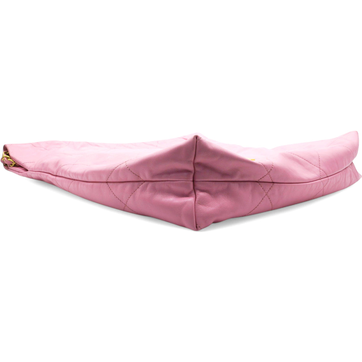 Chanel Shiny Quilted Chanel 22 Drawstring Bag Pink Large
