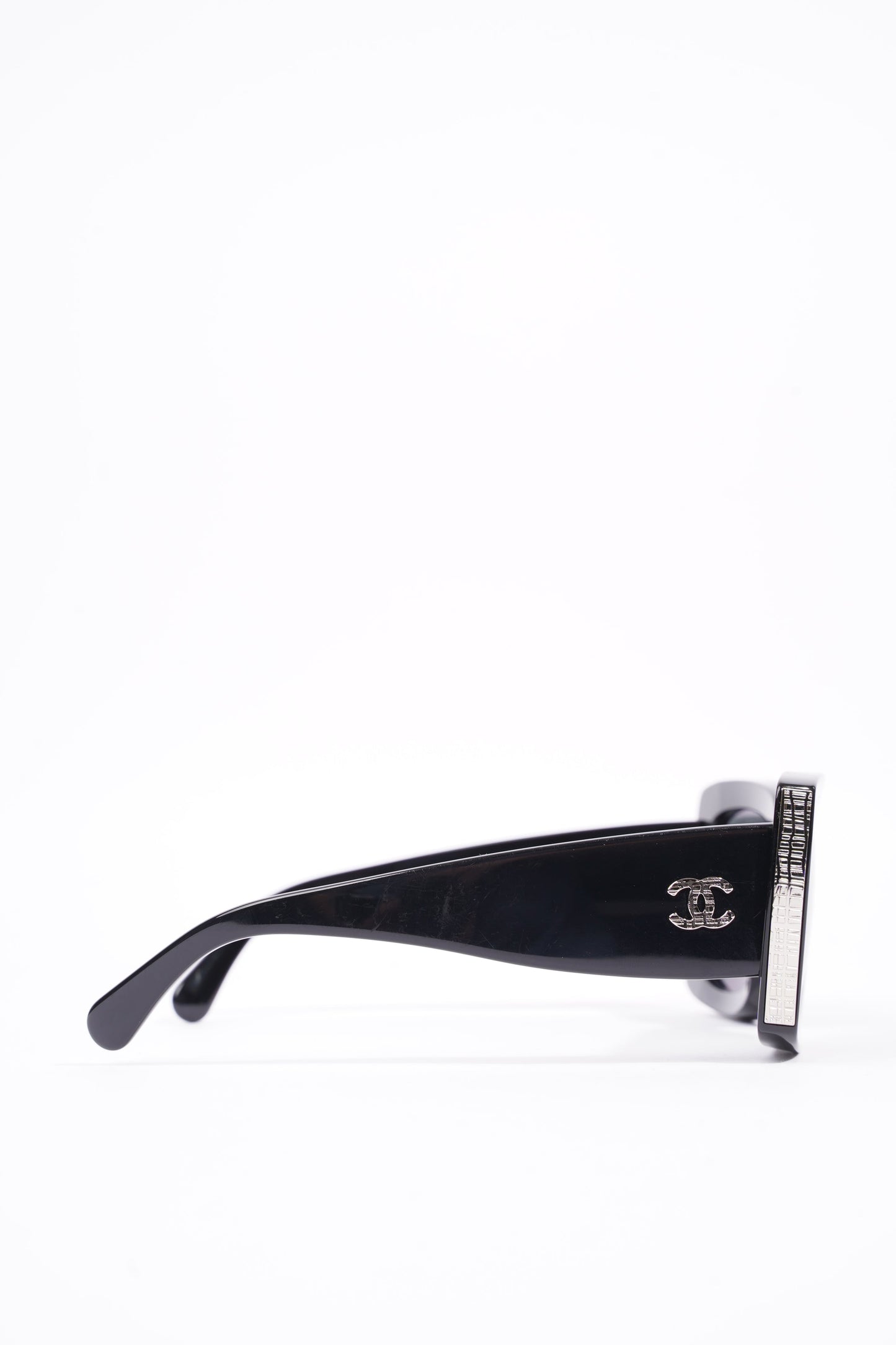 Chanel Womens Square Oversize Sunglasses Black Acetate 140