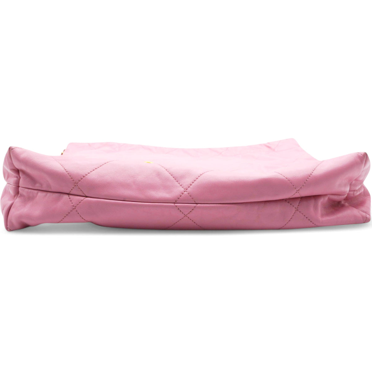 Chanel Shiny Quilted Chanel 22 Drawstring Bag Pink Large