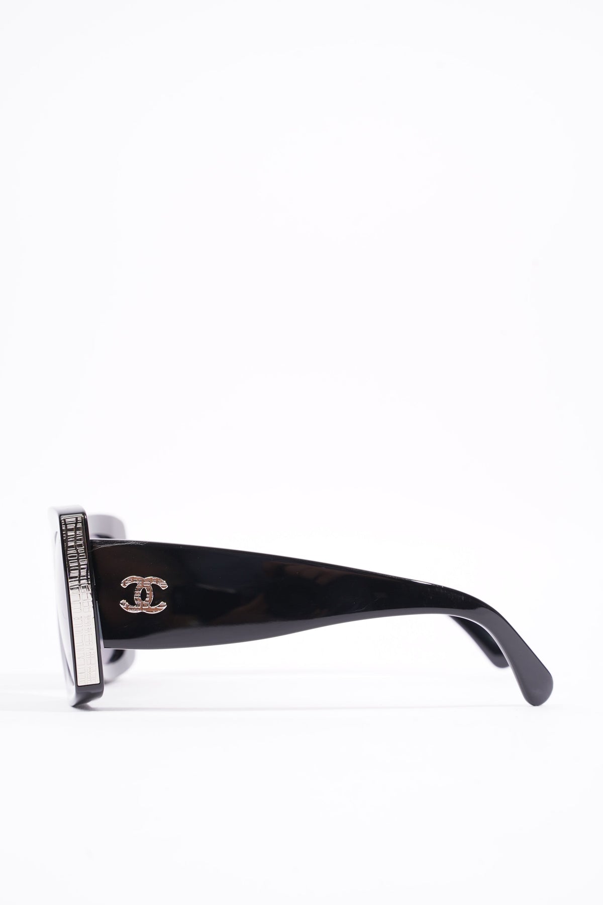 Chanel Womens Square Oversize Sunglasses Black Acetate 140