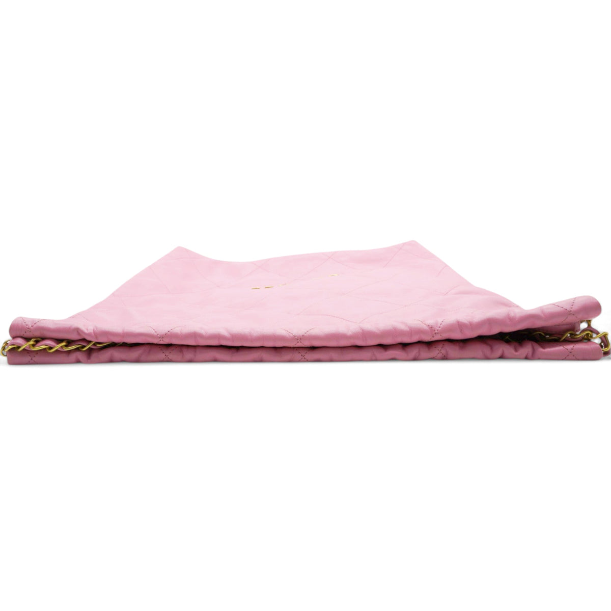 Chanel Shiny Quilted Chanel 22 Drawstring Bag Pink Large