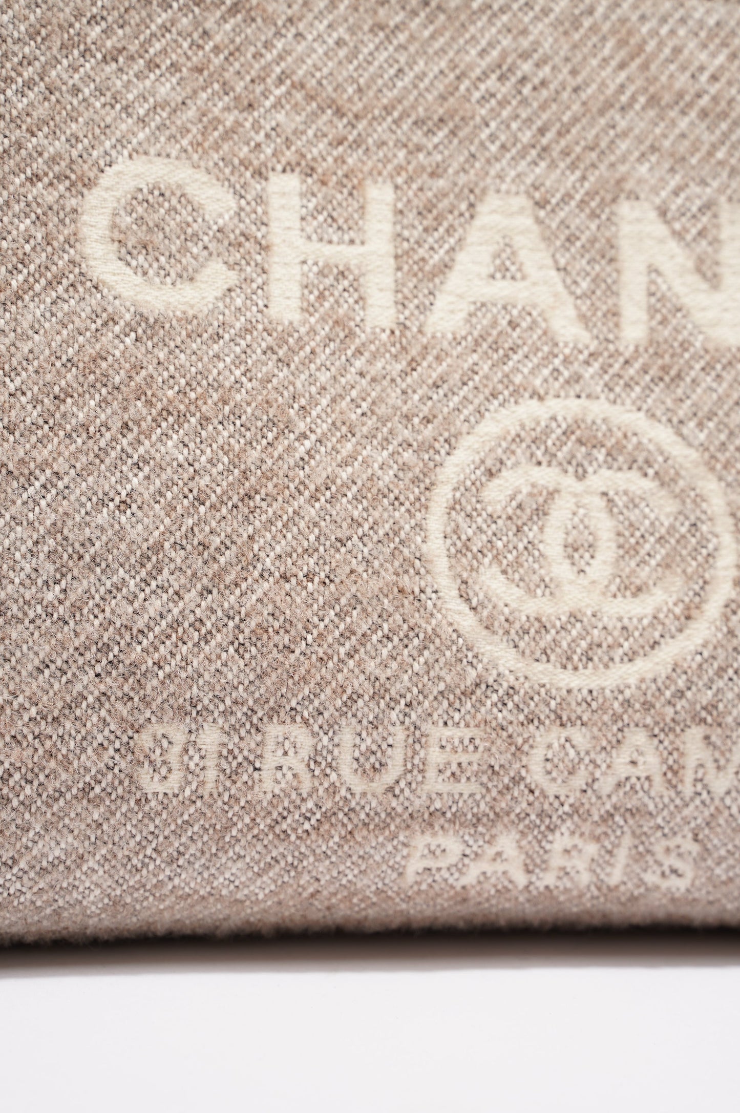 Chanel Womens Deauville Bag Wool   Cream   Beige Small