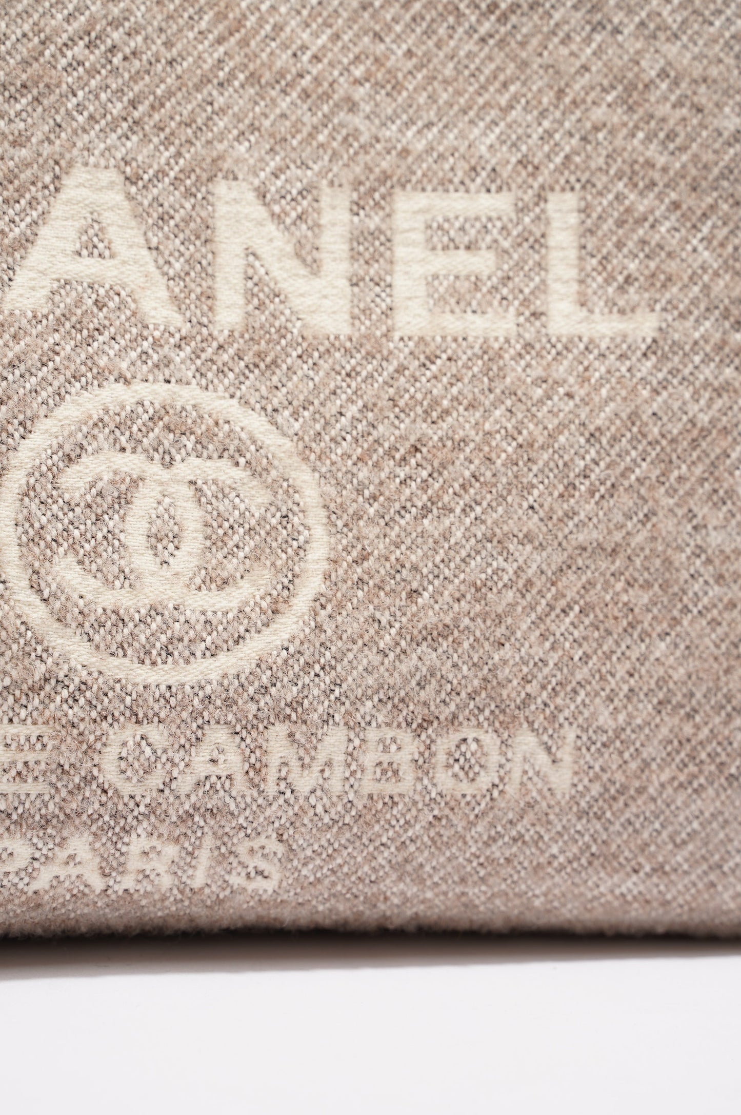 Chanel Womens Deauville Bag Wool   Cream   Beige Small