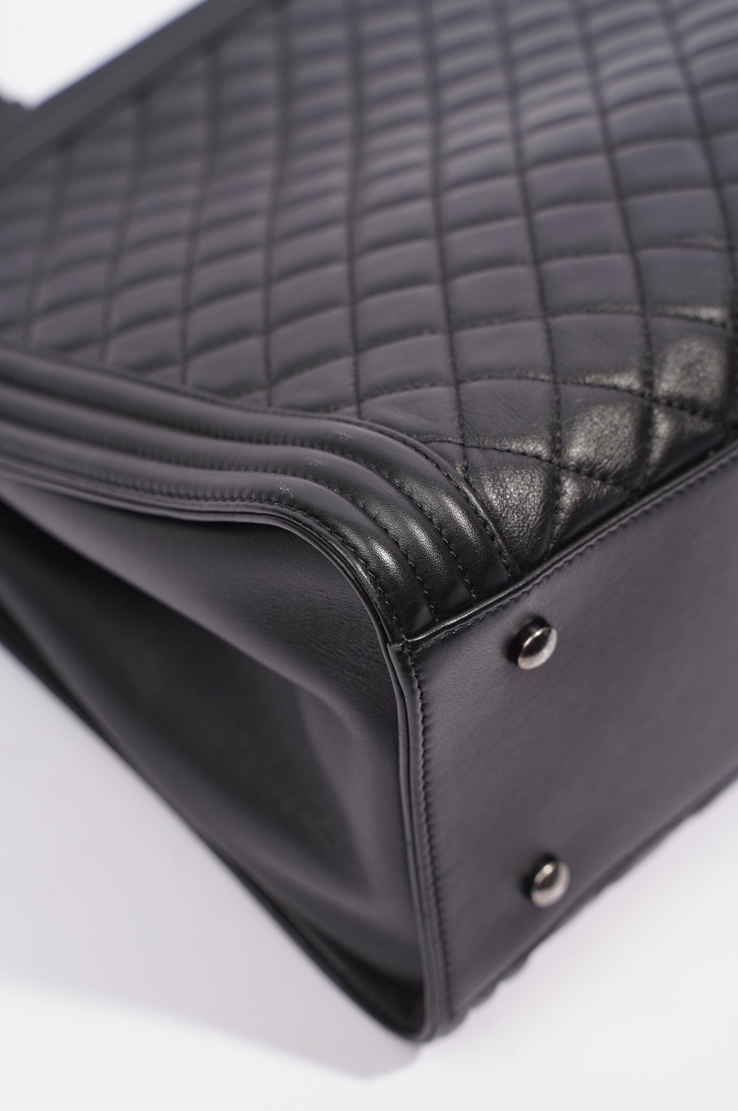 Chanel Womens Lambskin Leather Boy Shopping Tote Black