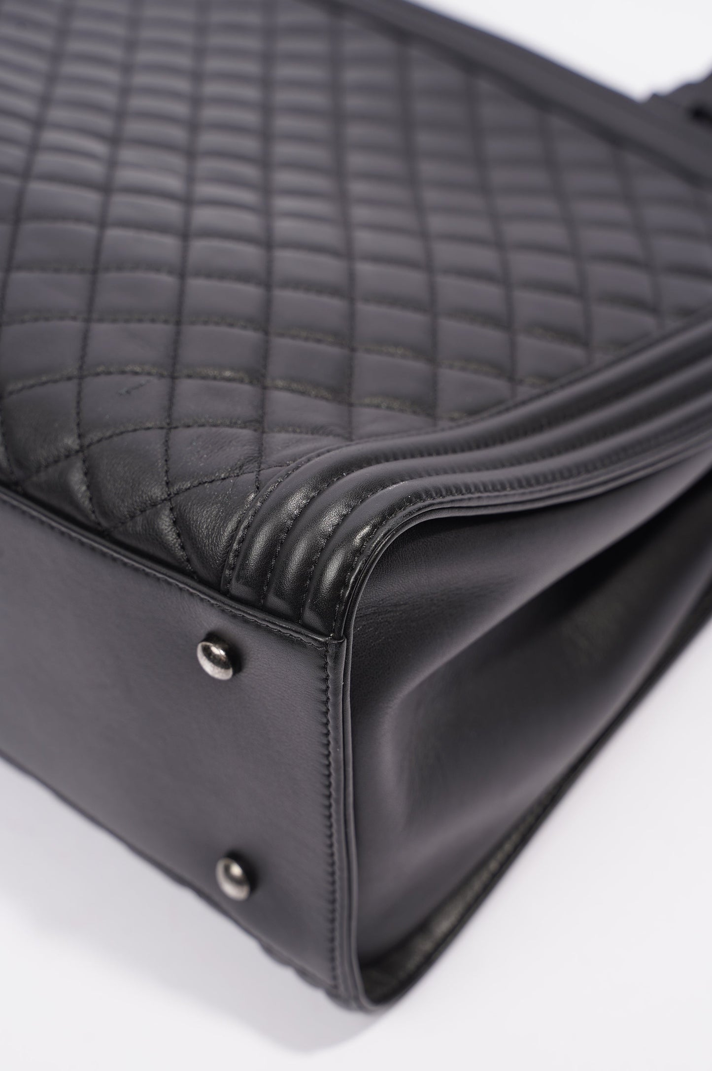 Chanel Womens Lambskin Leather Boy Shopping Tote Black