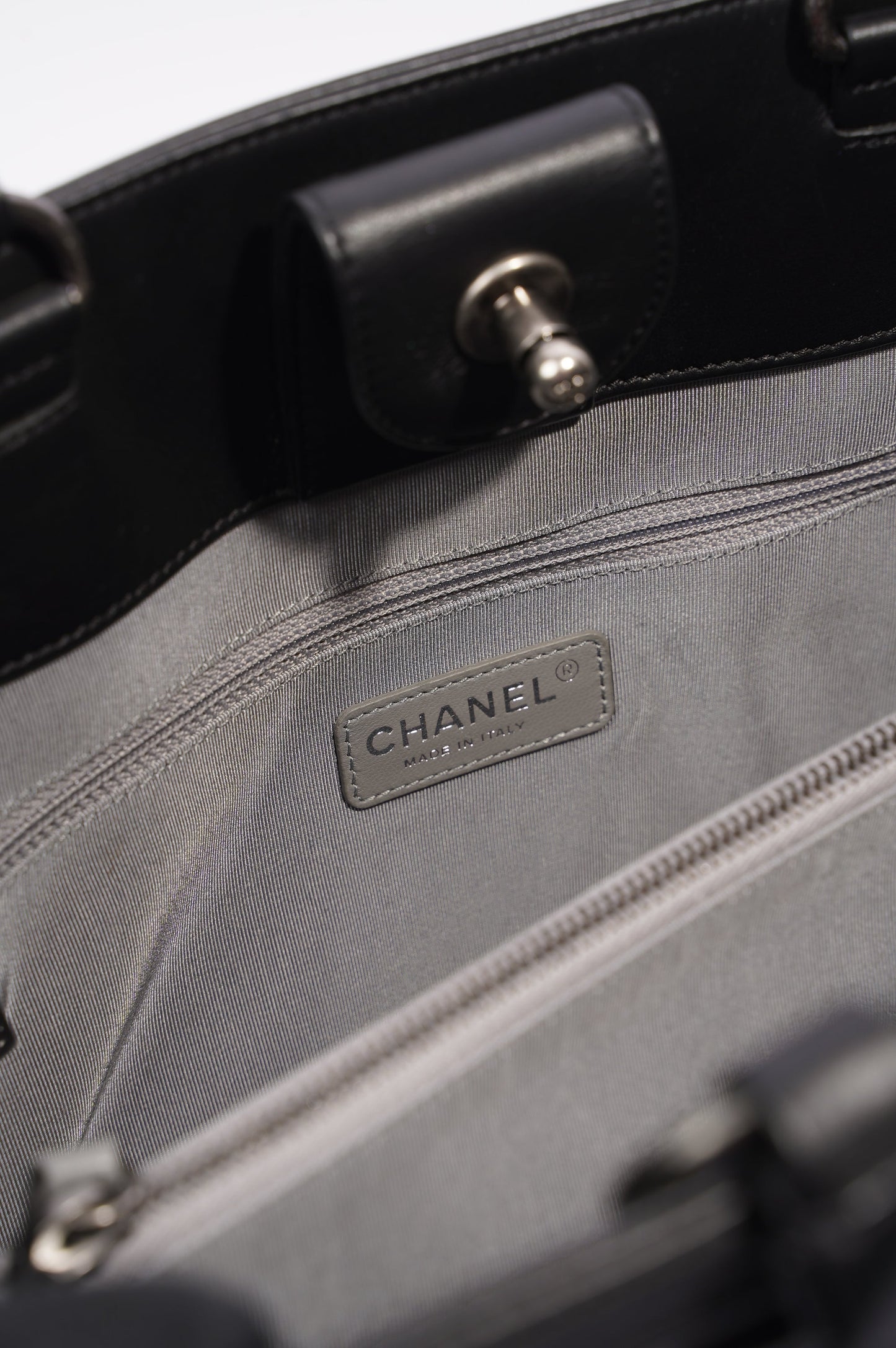 Chanel Womens Lambskin Leather Boy Shopping Tote Black