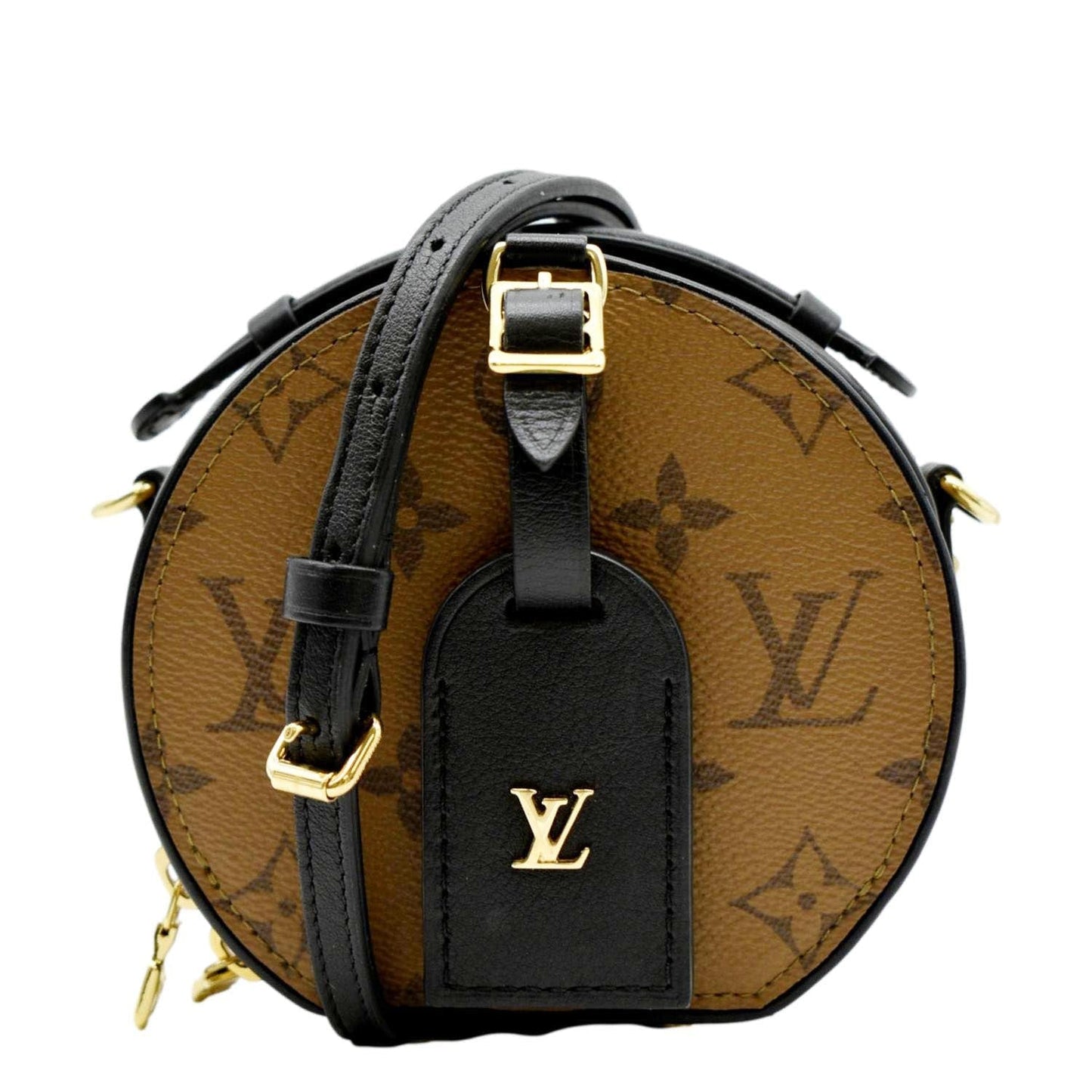LOUIS VUITTON Petite Boite Chapeau Reverse Monogram Canvas Shoulder Bag Brown