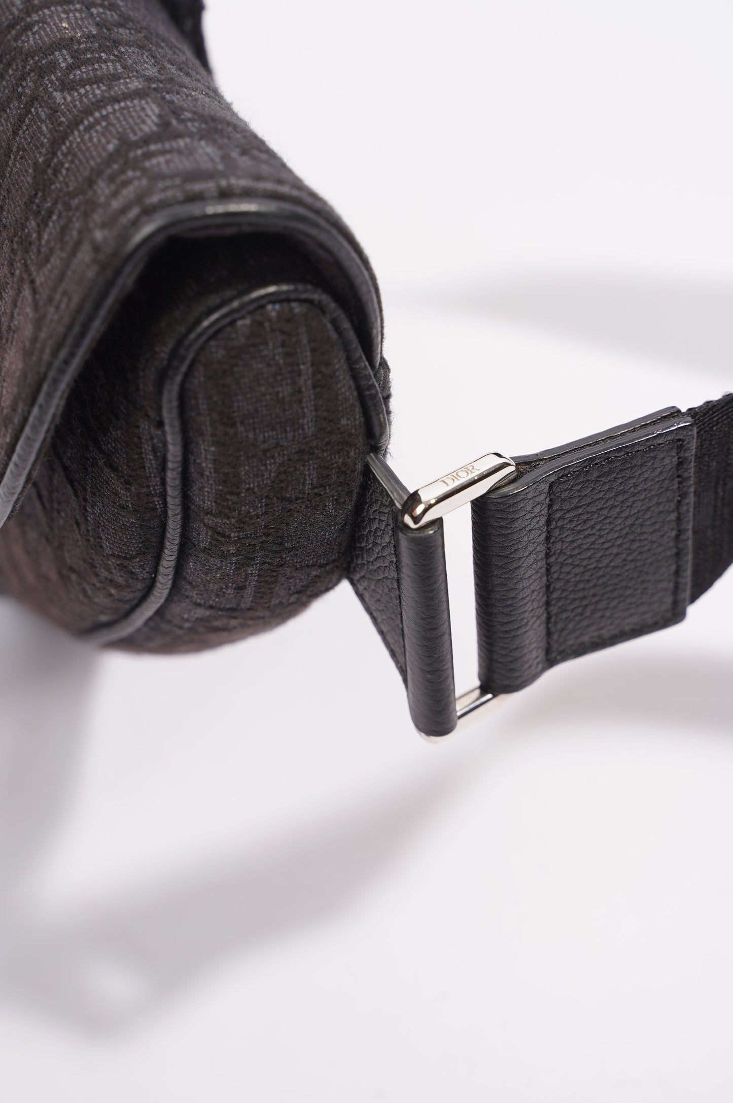 Christian Dior Saddle Bag Dark Grey Oblique Canvas