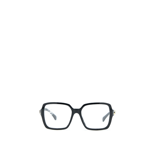 Chanel Square Glasses Frame With Letter Black Gold Tone