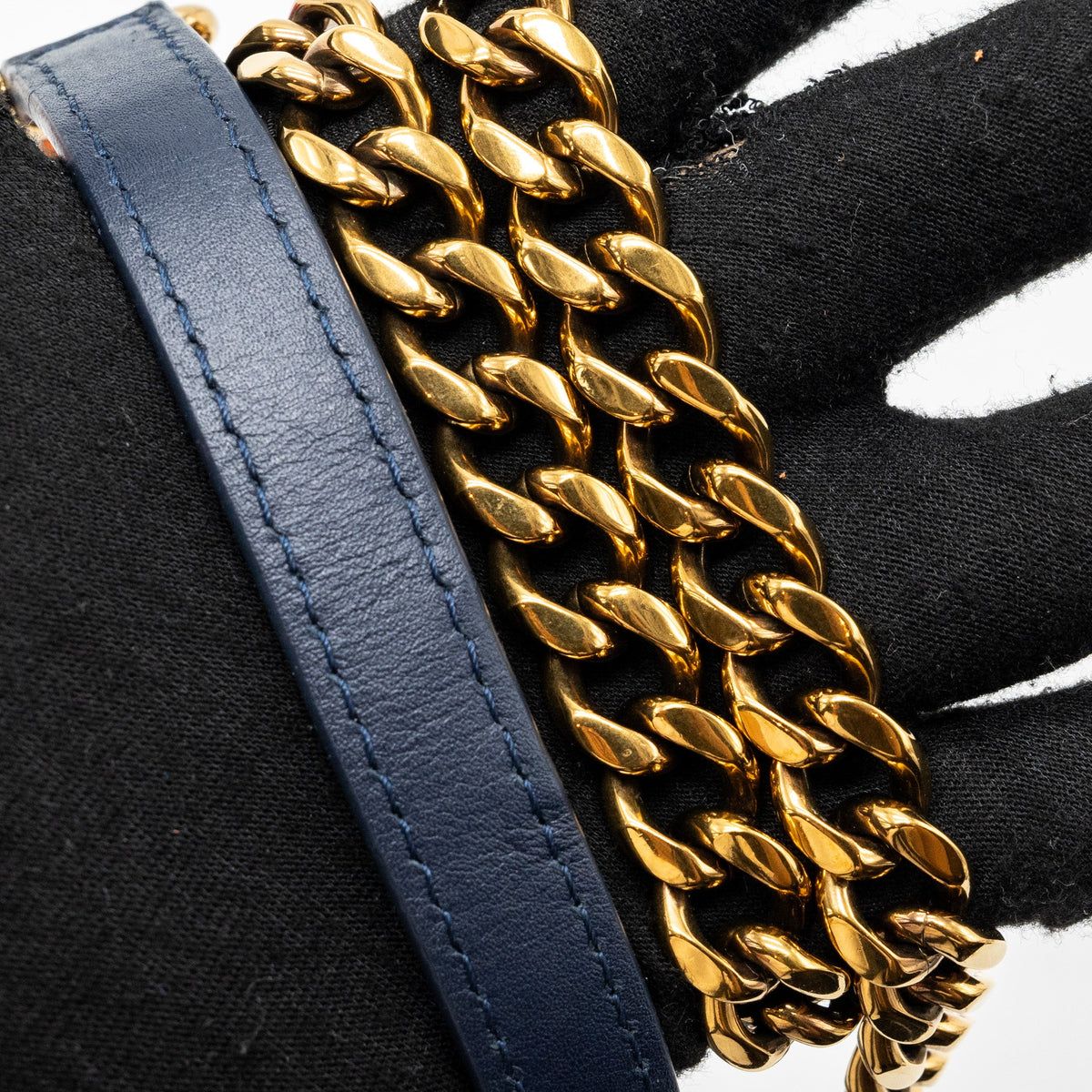 Louis Vuitton new wave flap chain bag limited edition denim blue/ multicolor GHW