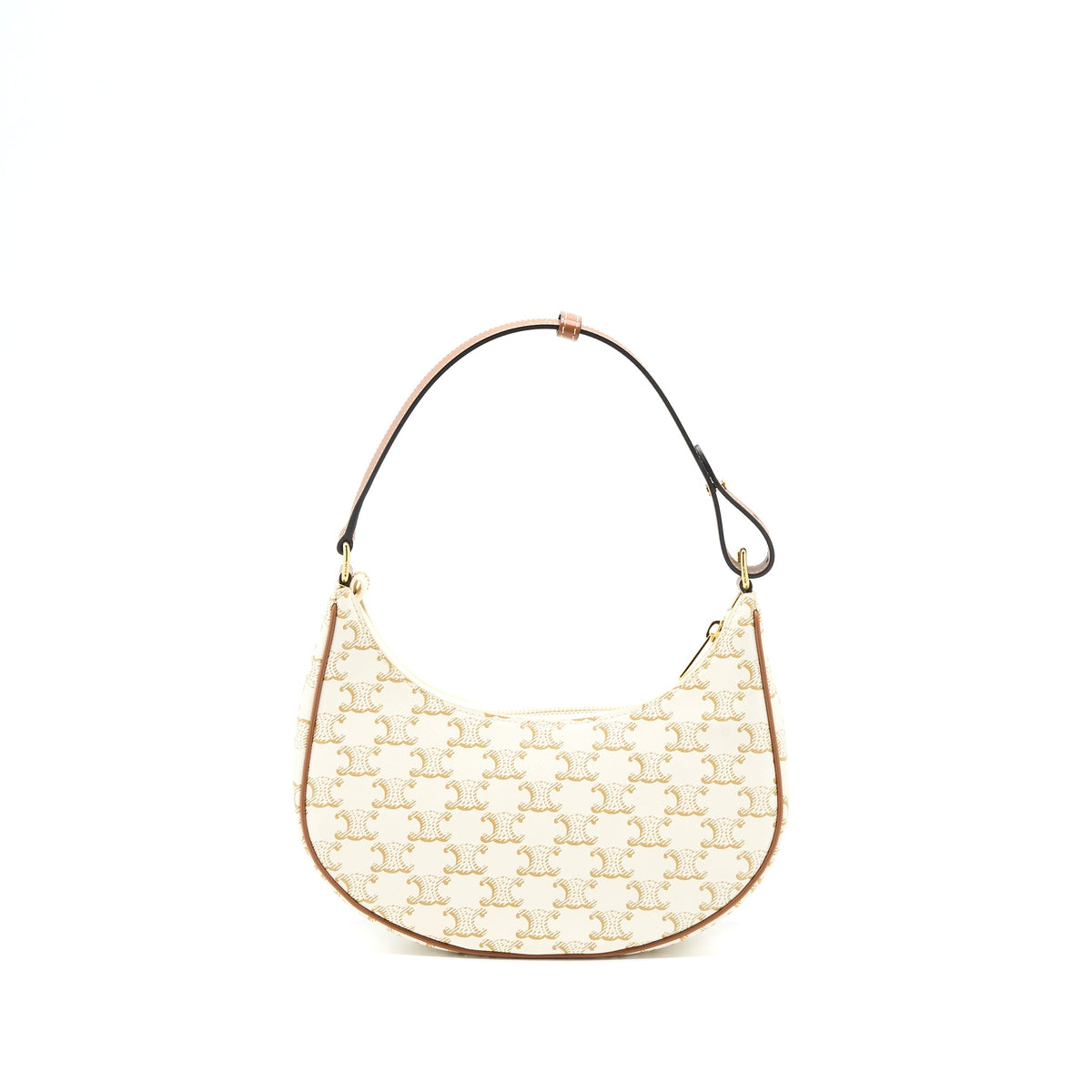 Celine Ava Bag in Triomphe Canvas/Calfskin White GHW