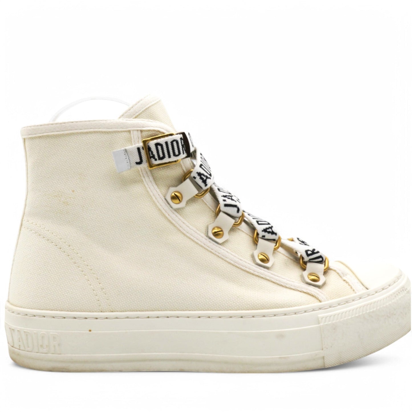 Dior Technical Mesh Calfskin Womens Walk'N'Dior High Top Sneaker Milk Size35.5