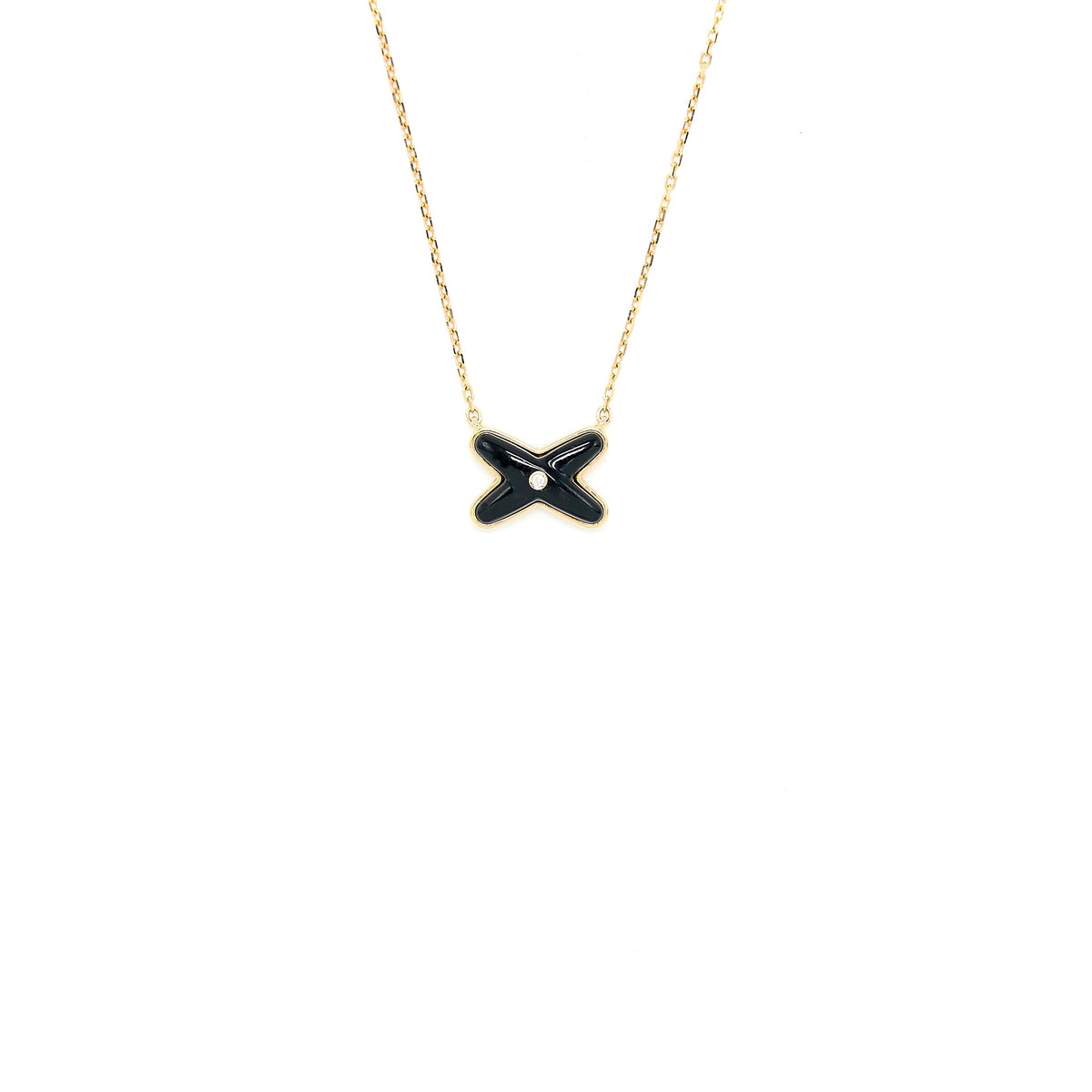 Chaumet Jeux De Liens Pendant Onyx/Rose Gold with One Diamond