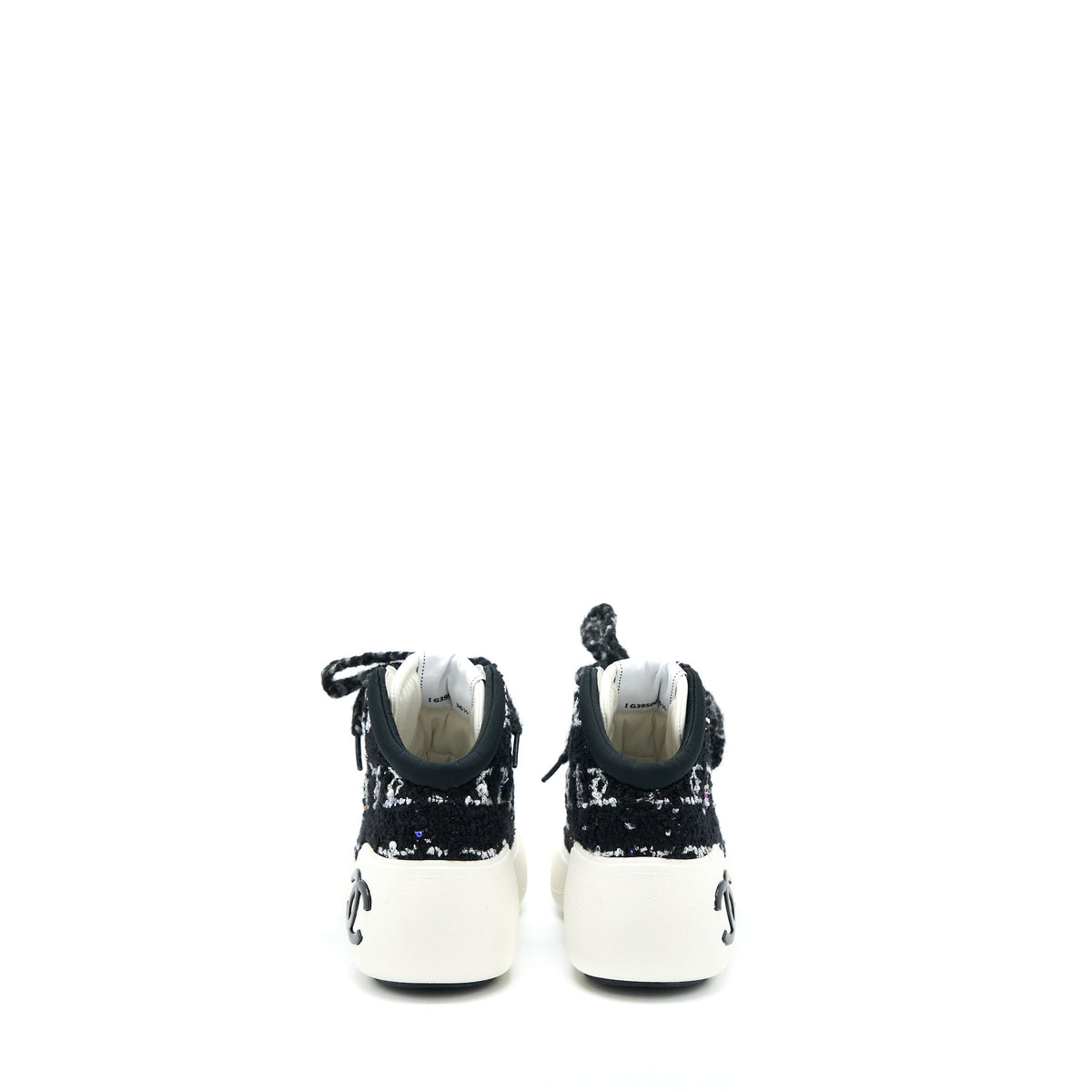 Chanel Size 36.5 Winter Sneakers Fabric Black/White