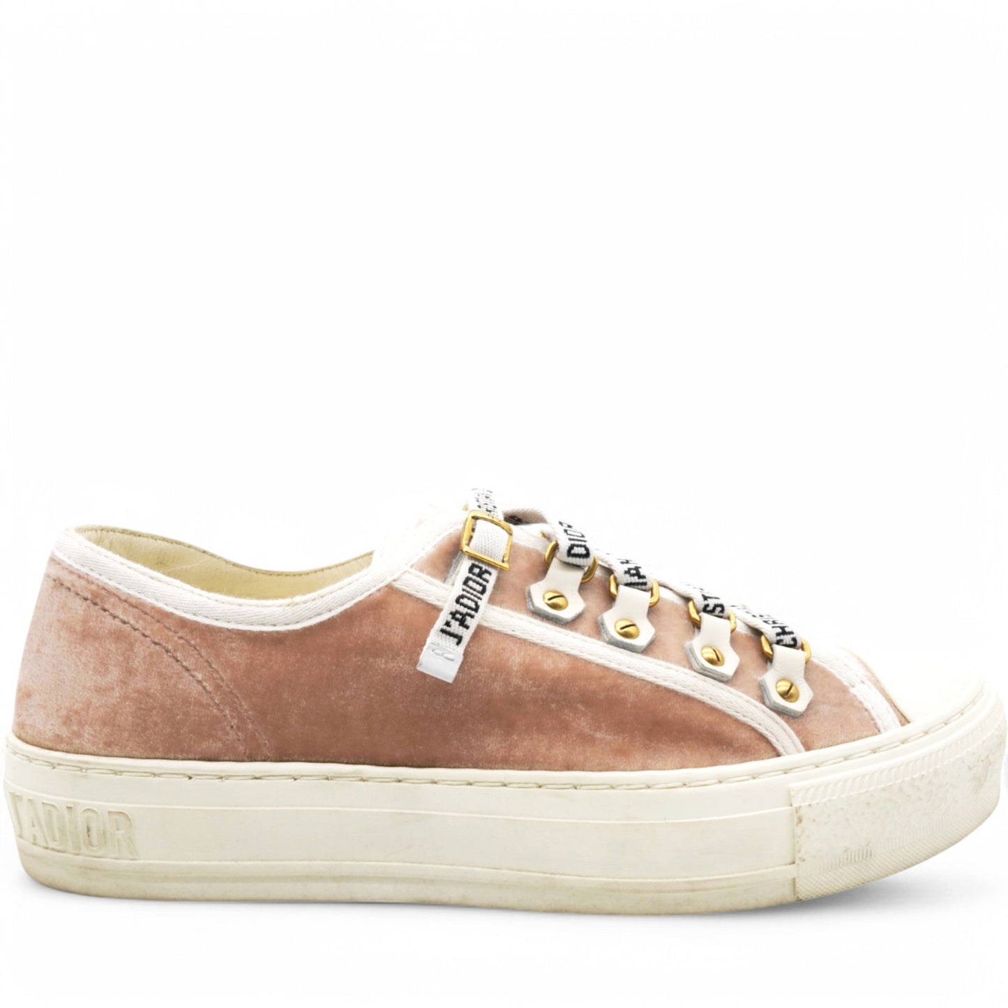 Dior Velvet Walk'N'Dior Low Top Sneakers Pink Size36